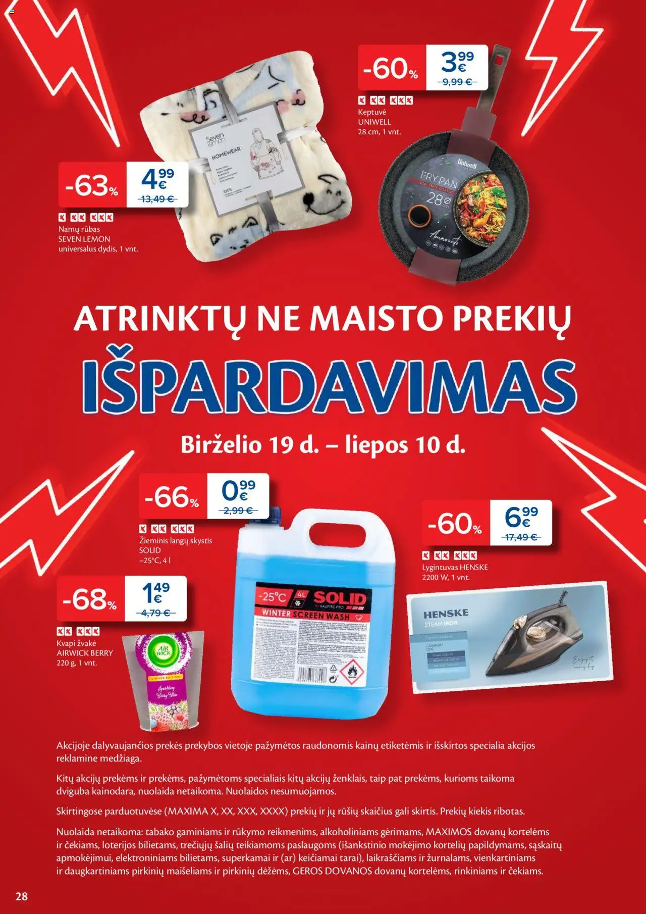 MAXIMA leidinys│galioja nuo 17.06.2025 | Puslapis: 28 | Prekių: Keptuvė, Lygintuvas