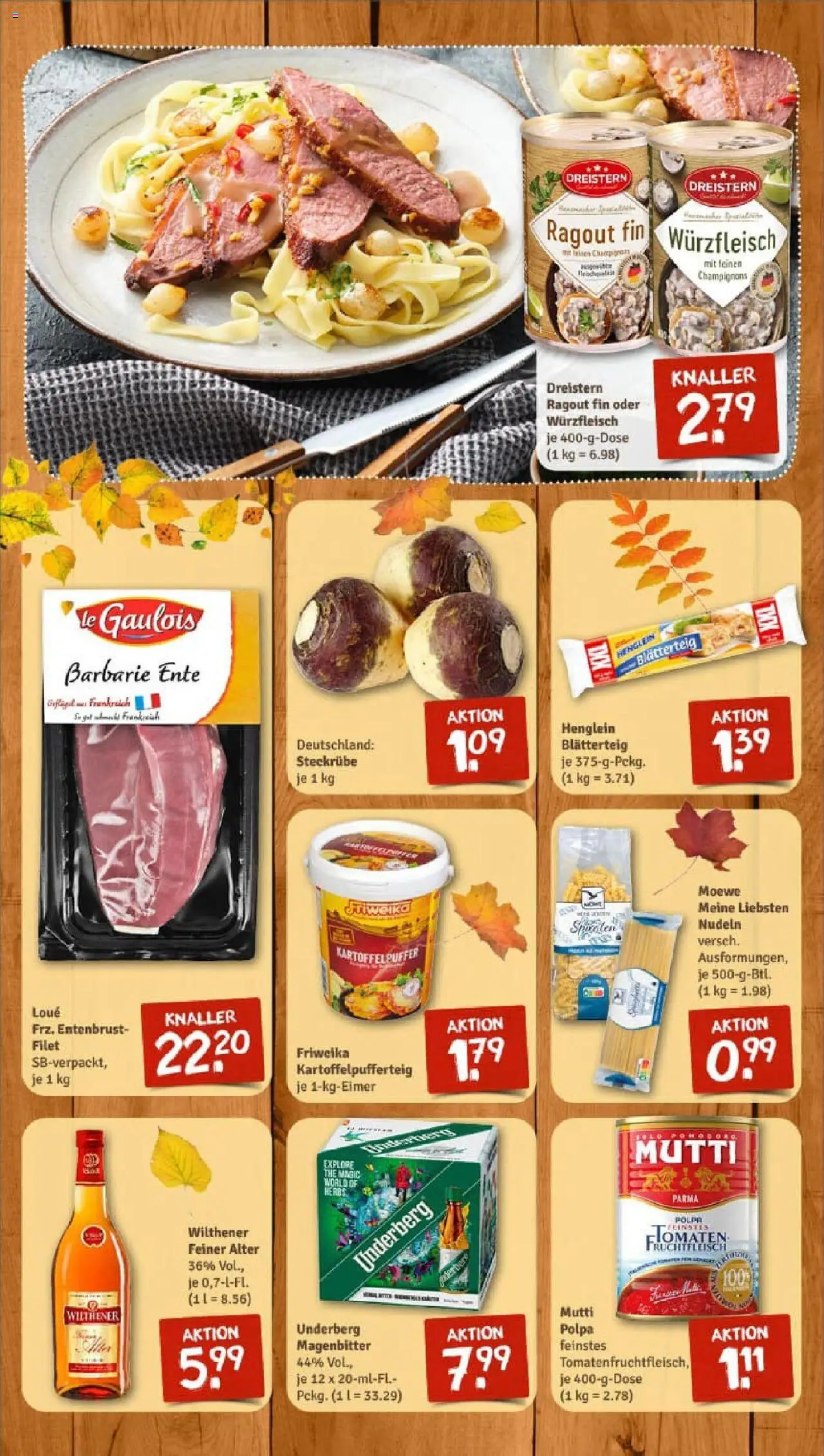 Rewe prospekt Welzow	 – gültig ab 13.10.2025 | Seite: 9 | Produkte: Wilthener, Champignons, Pasta, Ente
