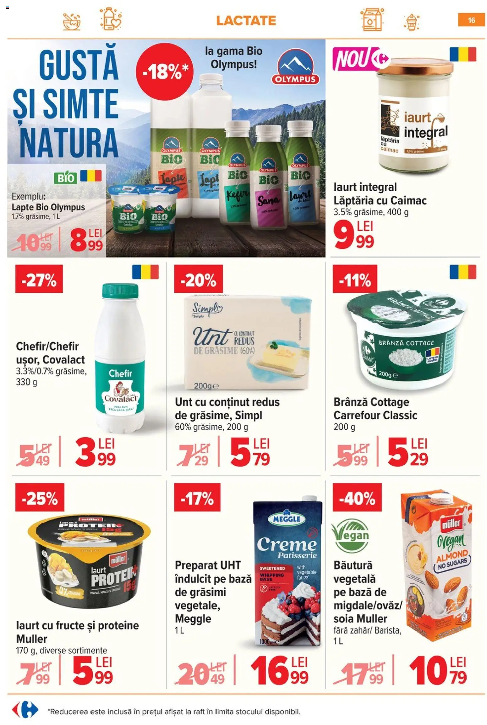 Noul catalog Carrefour – valabil de la 18.03.2026 | Pagină: 22 | Produse: Pară, Raft, Lapte, Kefir