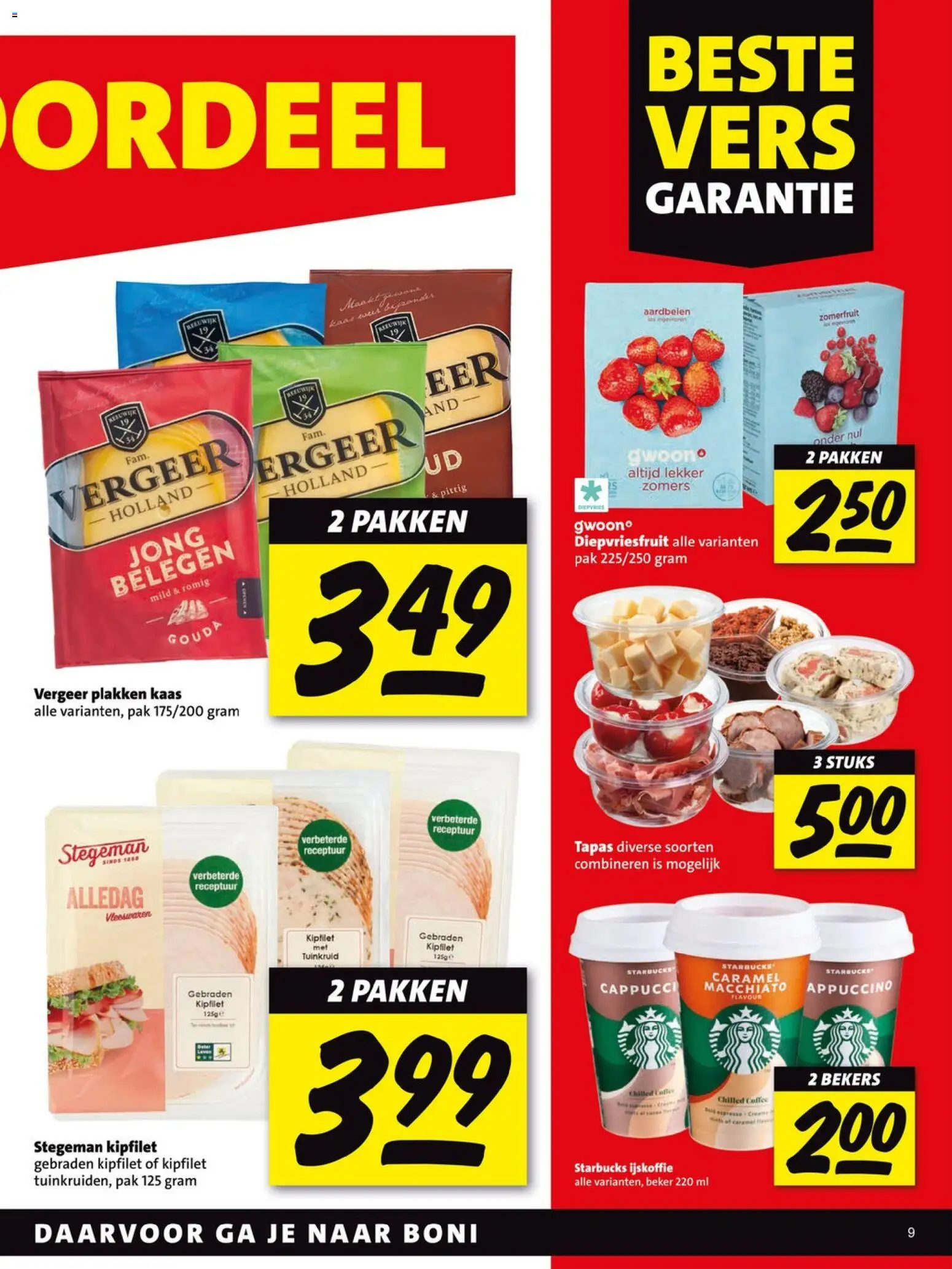 {H1} | Pagina: 9 | Producten: Kaas, Aardbeien, Gouda, Ijskoffie