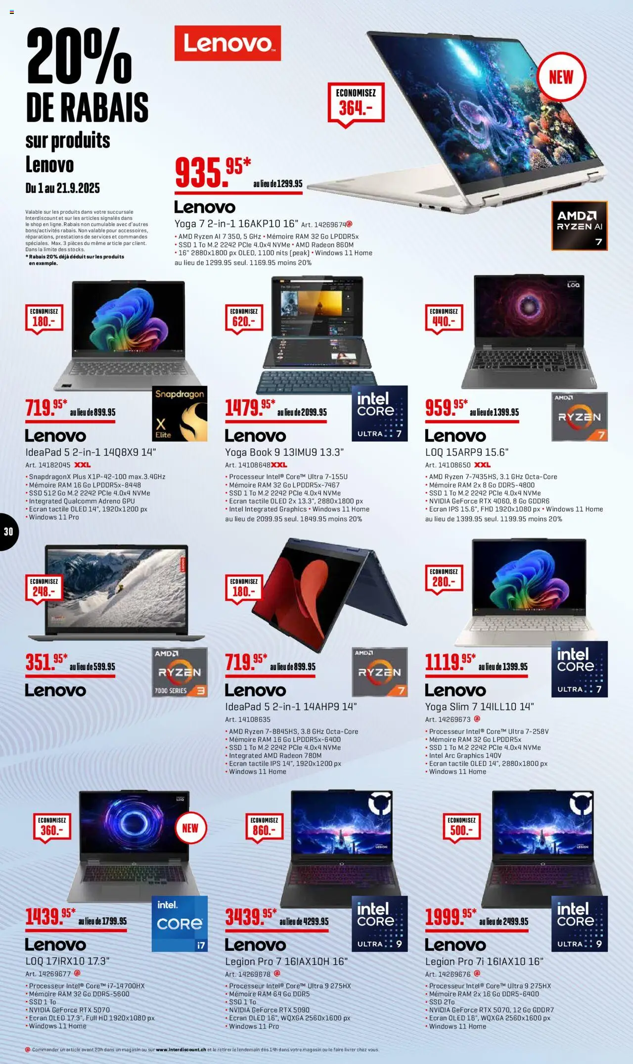 Interdiscount Aktionen Brand Love FR – gültig ab 08.09.2025 | Seite: 30 | Produkte: Lenovo