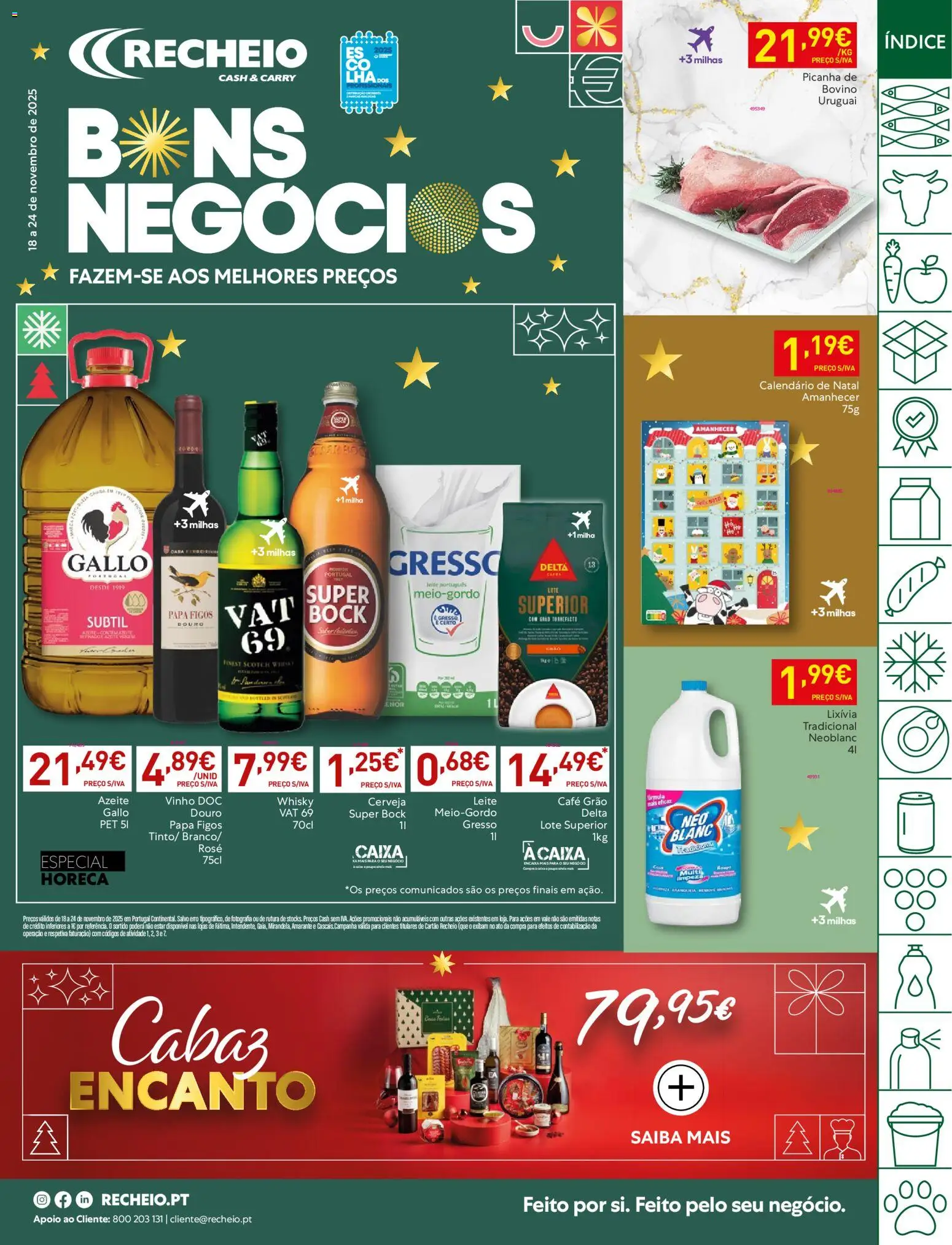 Recheio folheto │ válido de 18.11.2025 | Página: 1 | Produtos: Whisky, Caixa, Cerveja, Calça