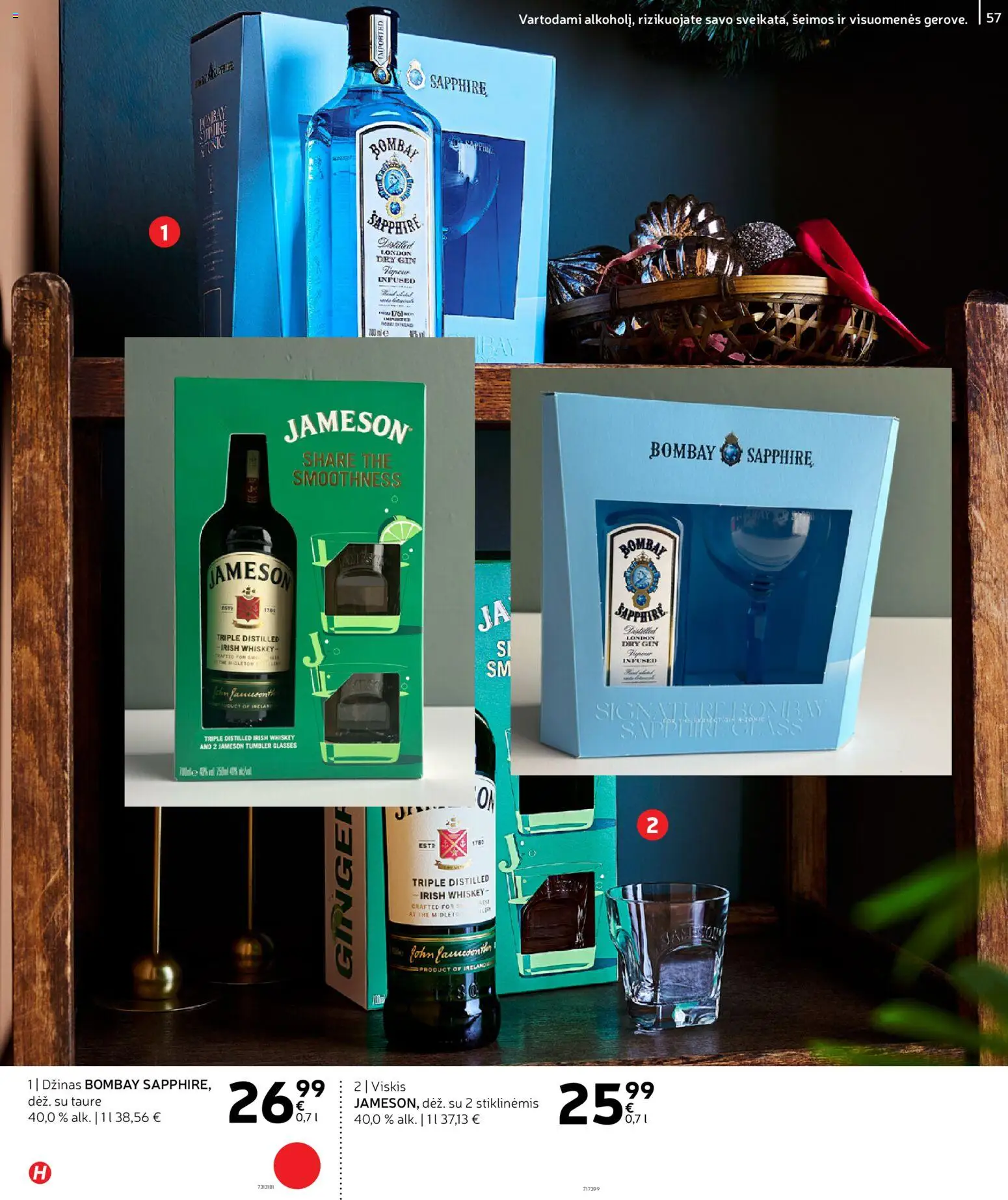 Rimi akcijos nuo 02.12.2025 | Puslapis: 57 | Prekių: Viskis, Taurė, Džinas