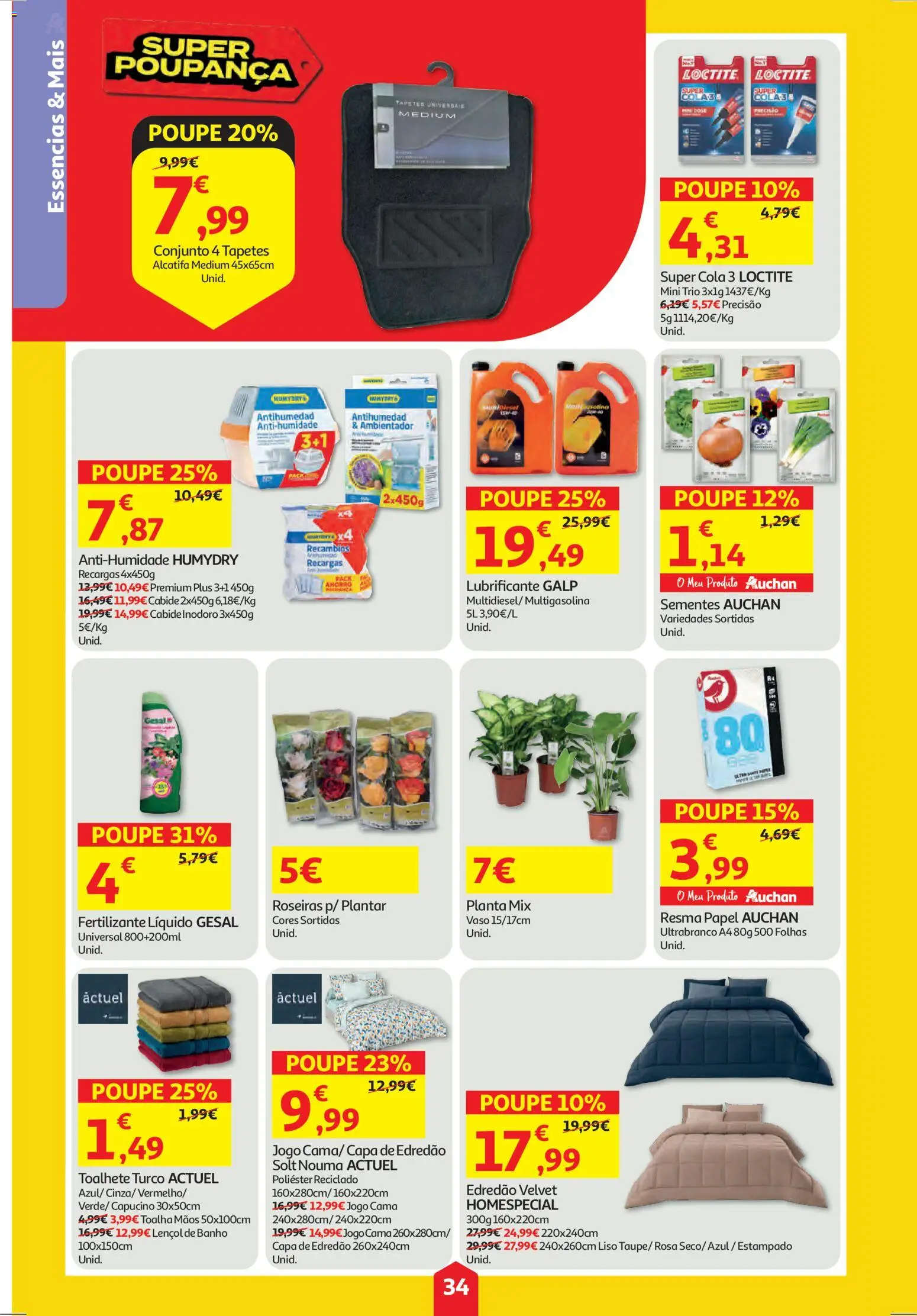 Auchan folheto │ válido de 22.01.2026 | Página: 34 | Produtos: Cama, Lençol, Banho, Cabide