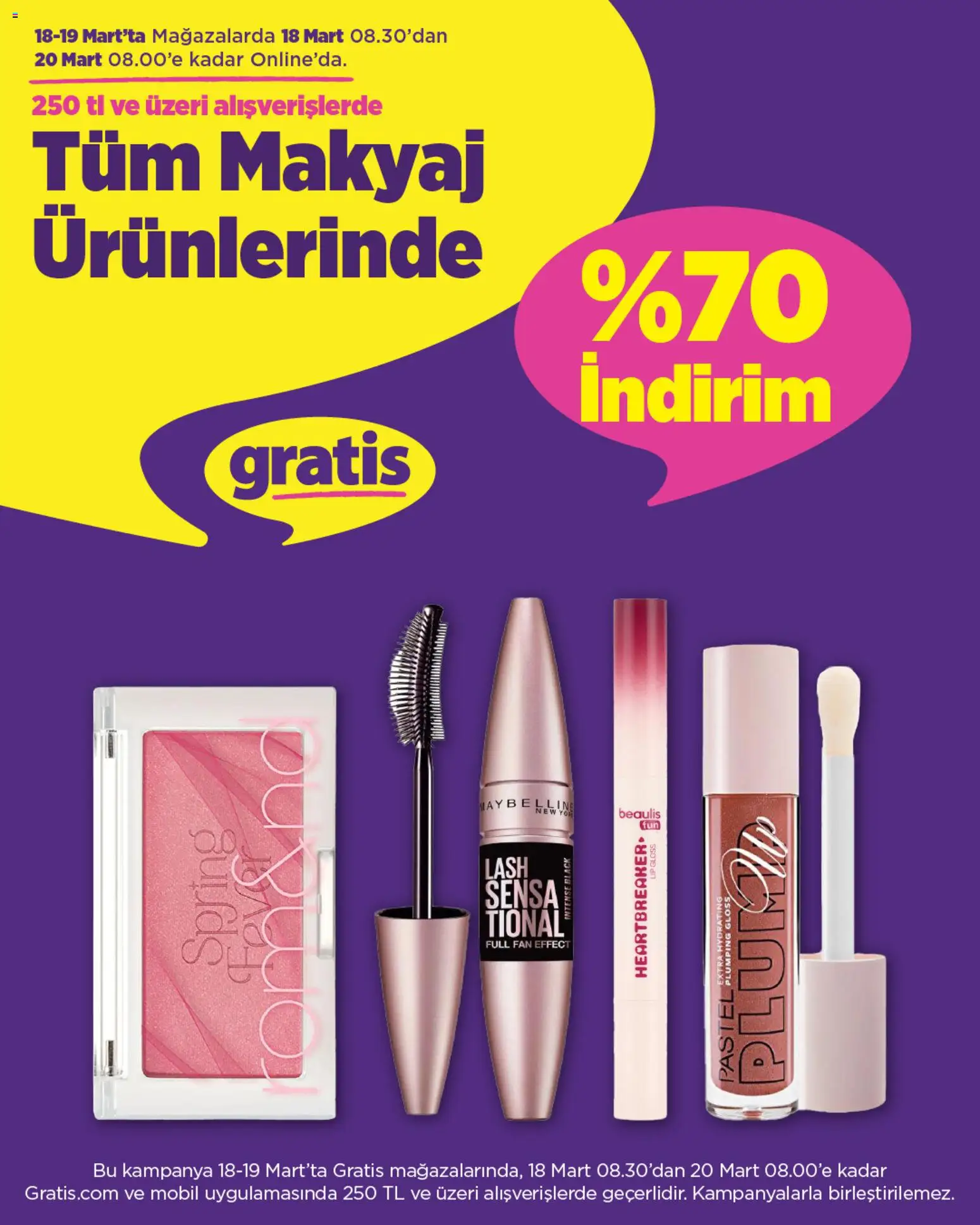 Gratis İndirim - 18.03.2026 tarihinden itibaren geçerlidir | Sayfa: 2 | Ürünler: Makyaj, Fan