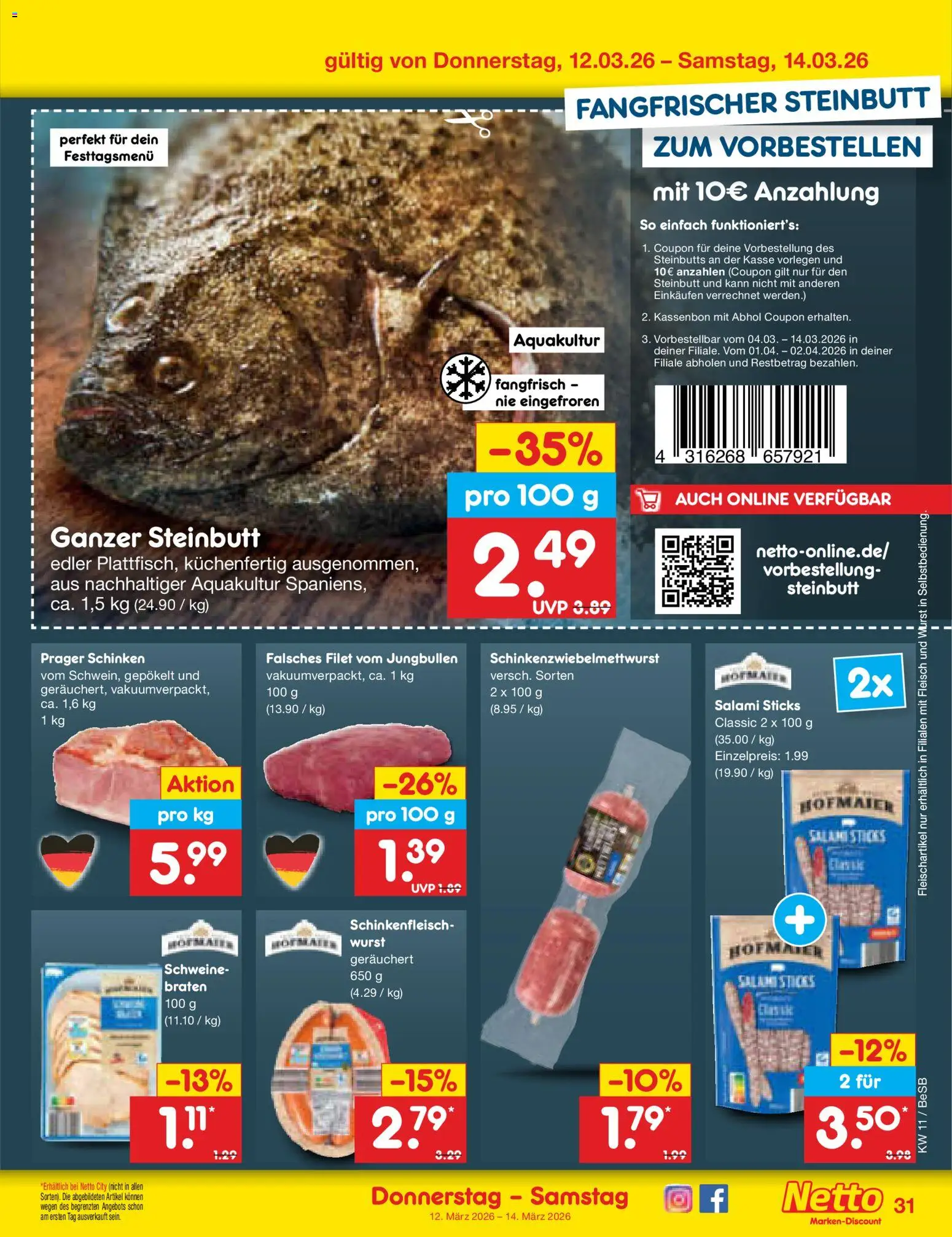 Netto Marken-Discount Prospekt 	 – gültig ab 09.03.2026 | Seite: 47 | Produkte: Wurst, Salami, Schinken, Fleisch