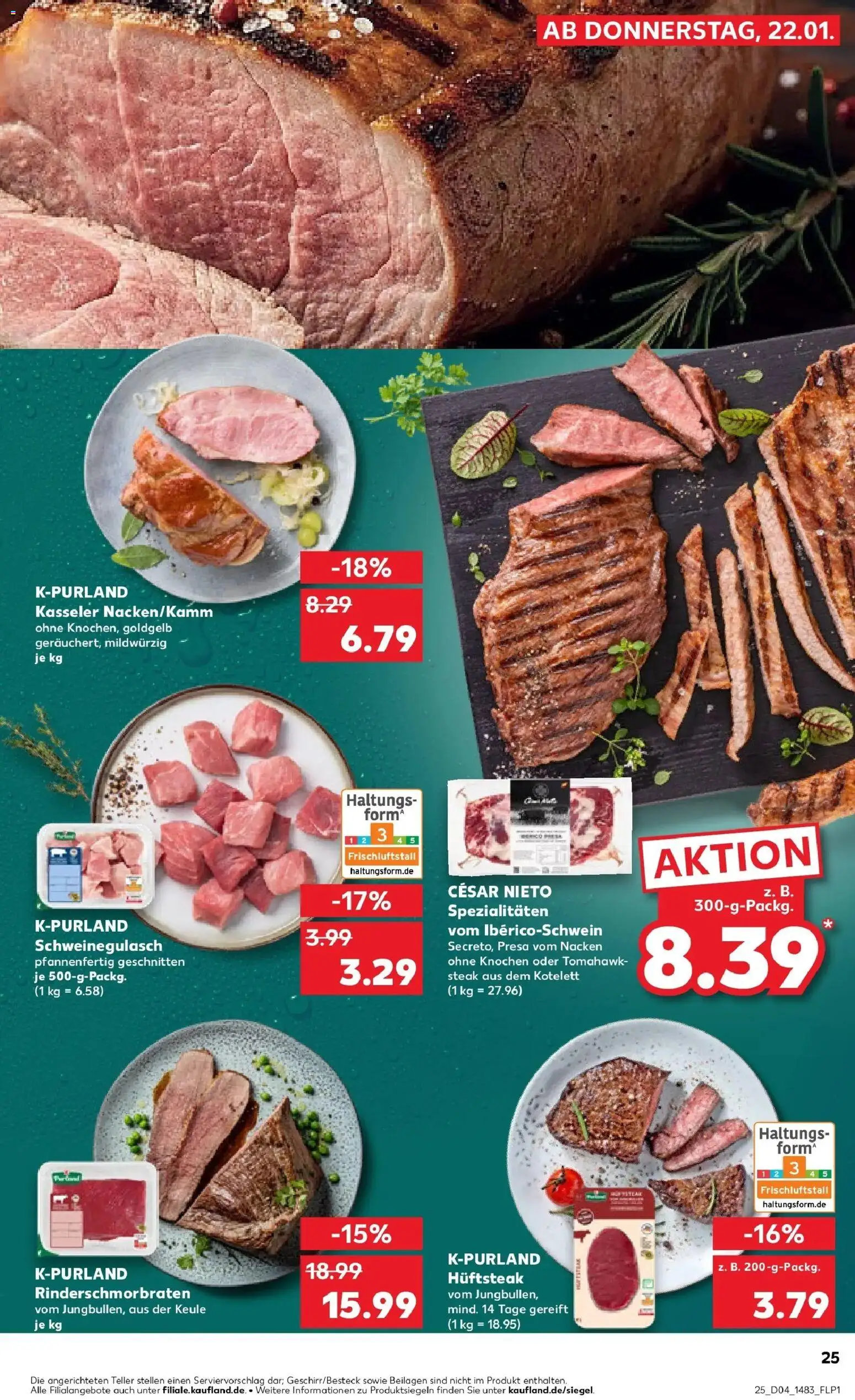 Kaufland prospekt Dreieich	 – gültig ab 25.01.2026 | Seite: 25 | Produkte: Schweinegulasch, Steak