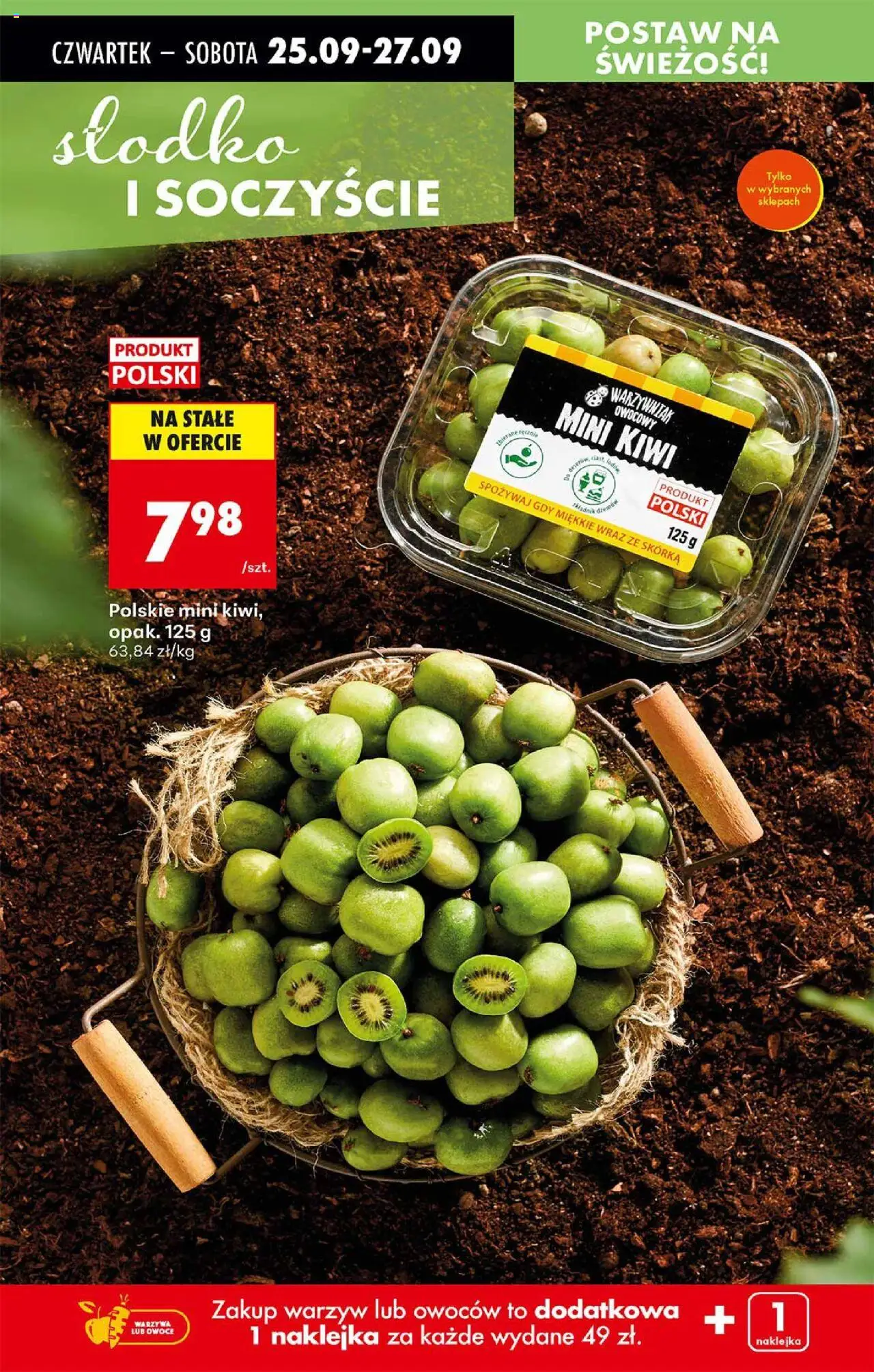 Biedronka gazetka - Oferta w tym tygodniu od 25.09.2025 | Strona: 76 | Produkty: Kiwi, Warzywa, Owoce, Mini kiwi