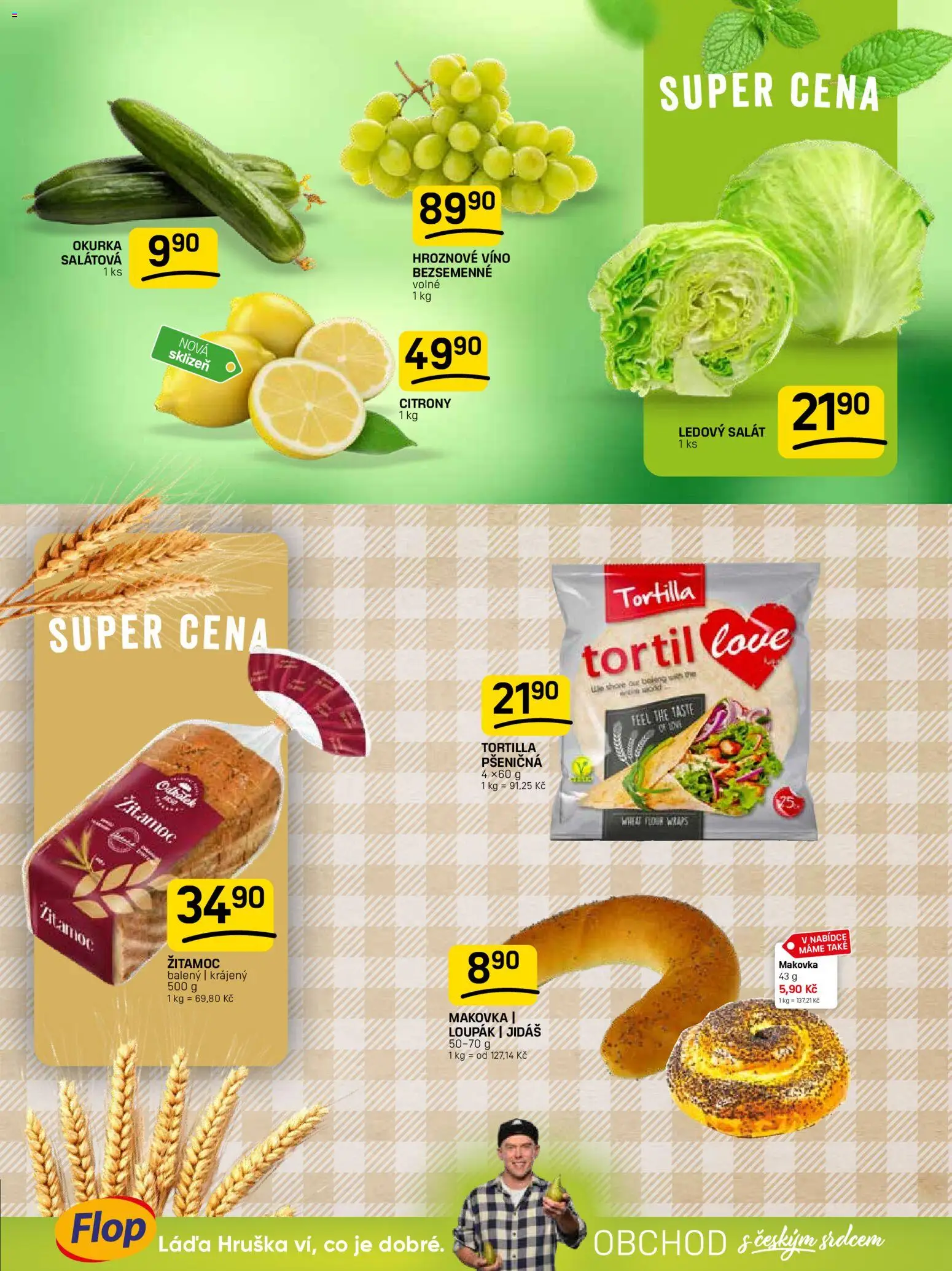Flop leták od 29.04.2026 | Strana: 3 | Produkty: Hroznové víno, Salát, Tortilla, Ledový salát