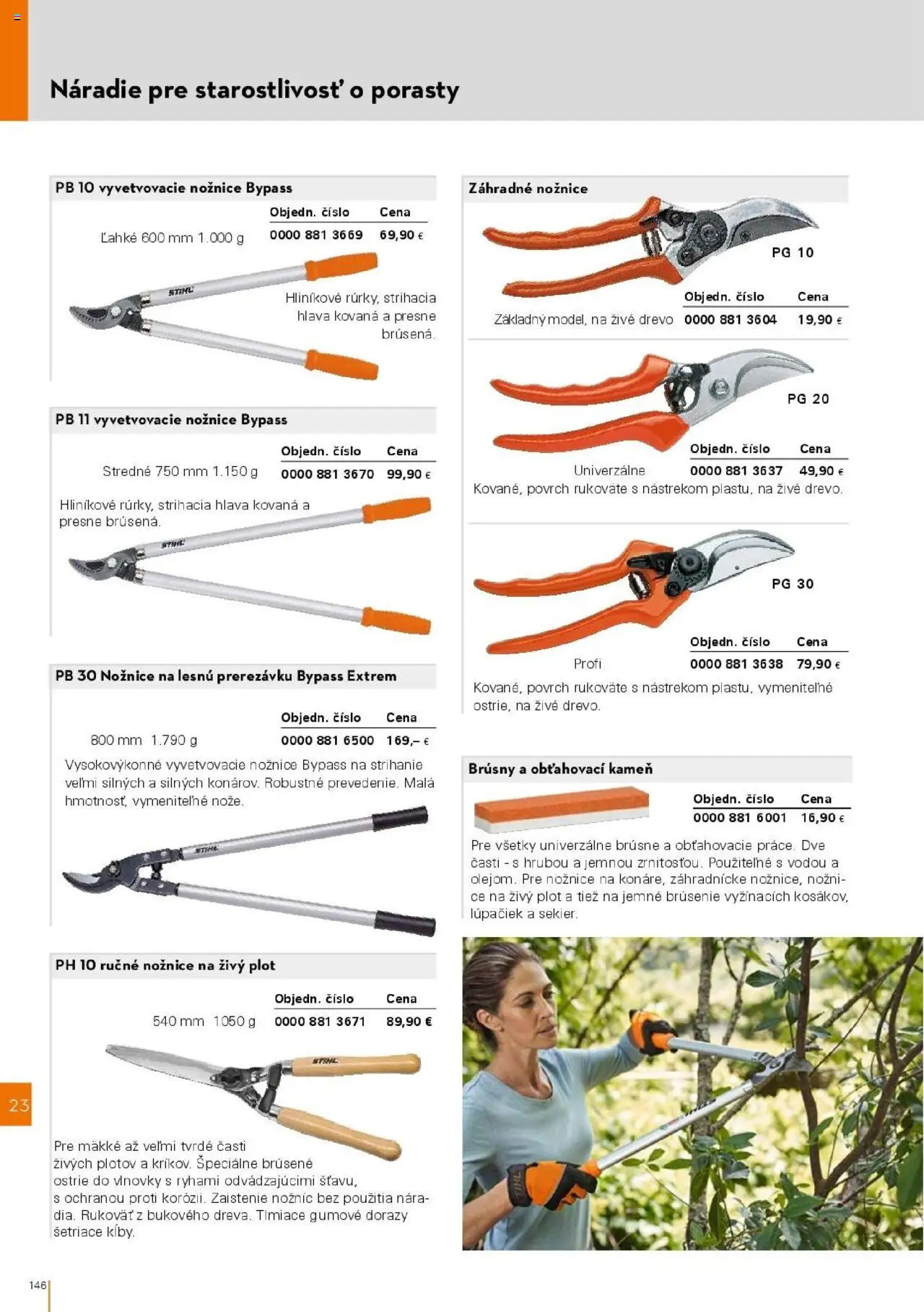 Nové STIHL akcie – leták je platný od 01.04.2025 | Strana: 146 | Produkty: Nožnice na živý plot, Náradie