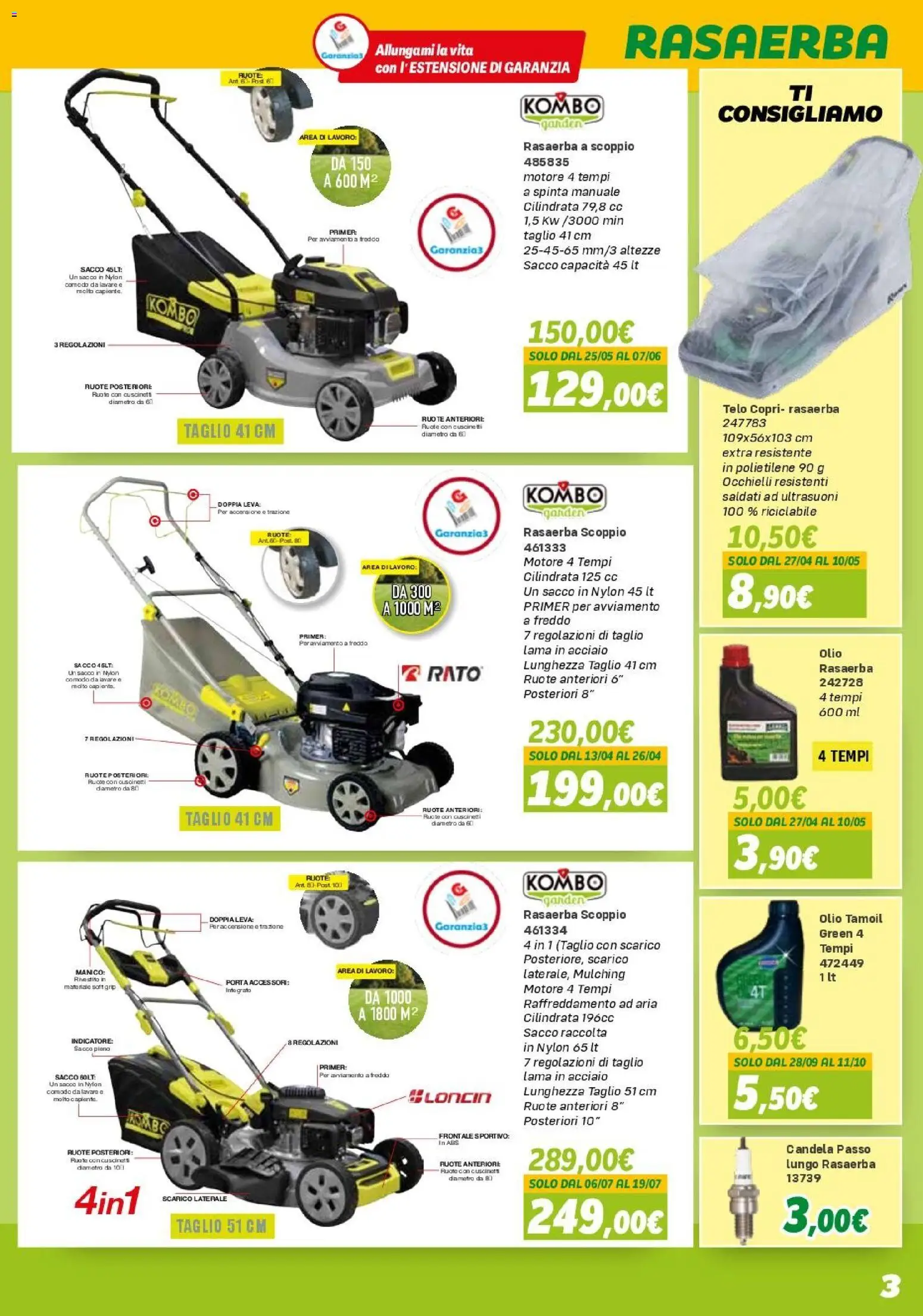 Volantino Orizzonte del 10.04.2026 | Pagina: 3 | Prodotti: Olio, Rasaerba, Candela