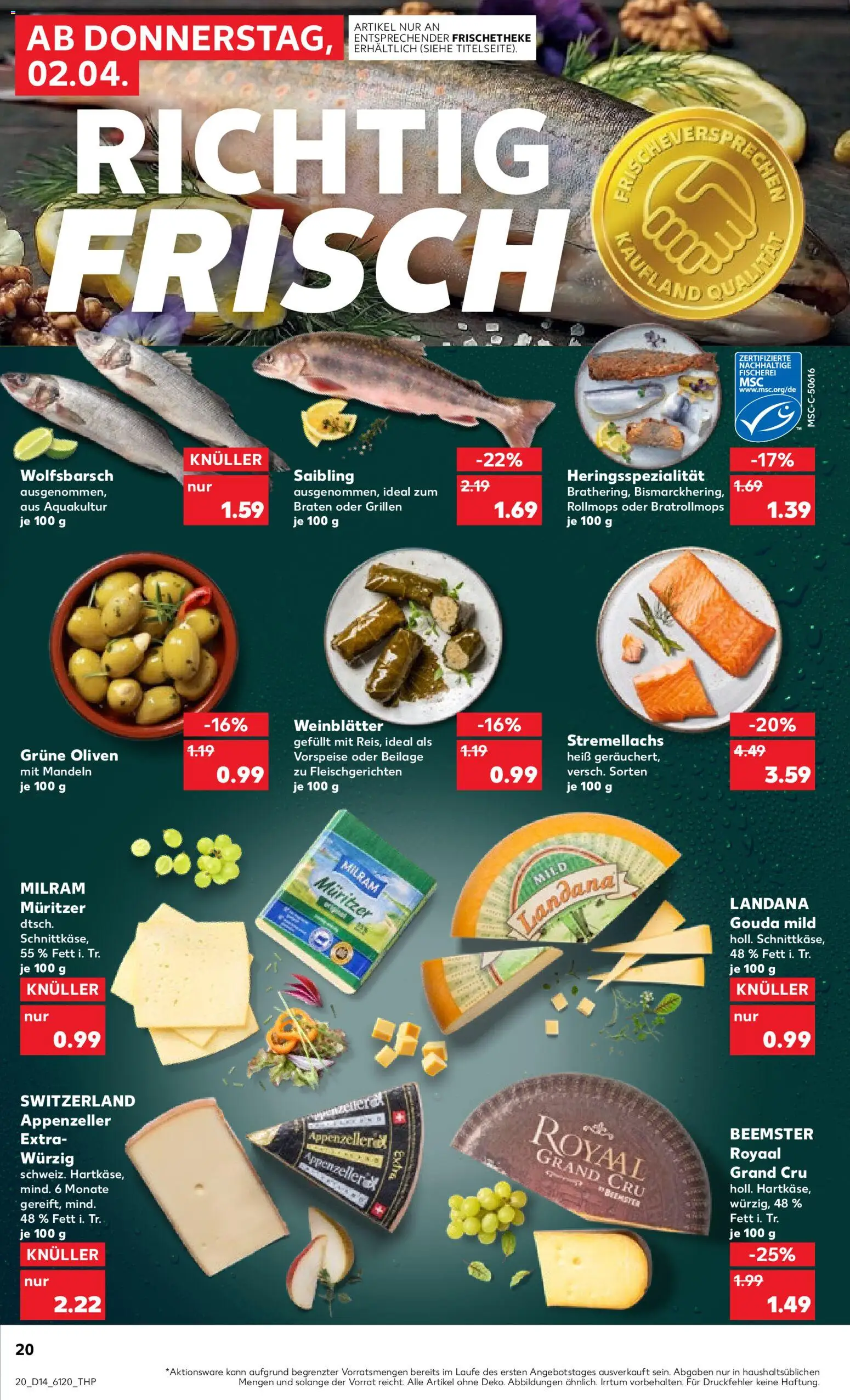 Kaufland Prospekt Bremen	 – gültig ab 02.04.2026 | Seite: 20 | Produkte: Gouda, Mandeln, Milram