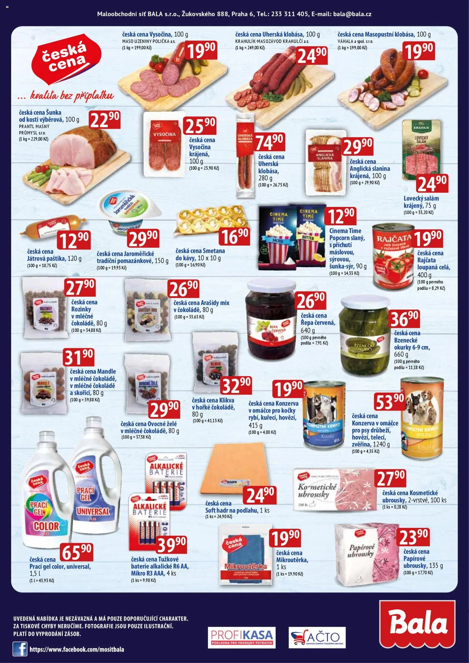 BALA velký leták od 21.01.2026 | Strana: 6 | Produkty: Salám, Smetana, Arašídy, Maso