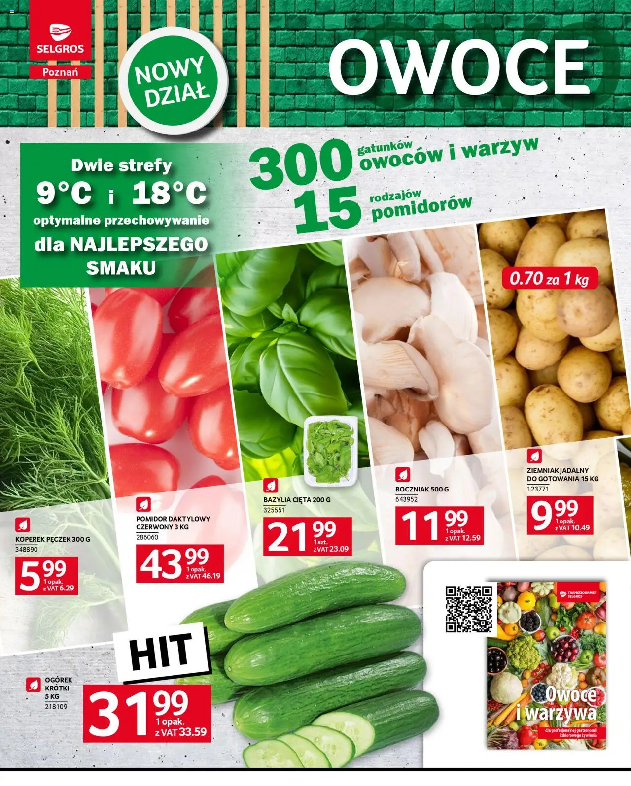 Selgros cash&carry Gazetka - Poznań oferta dla gastronomii od 09.10.2025 | Strona: 10 | Produkty: Koperek, Bazylia, Warzywa, Owoce