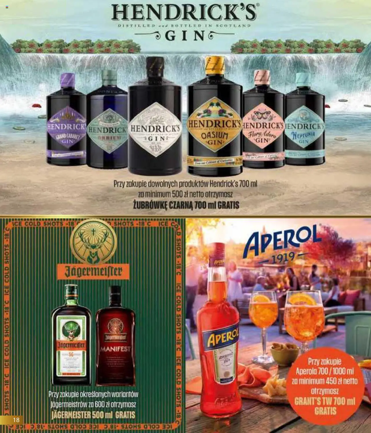 Eurocash Gazetka - Horeca od 01.06.2025 | Strona: 18 | Produkty: Grant's, Jagermeister, Gin, Aperol