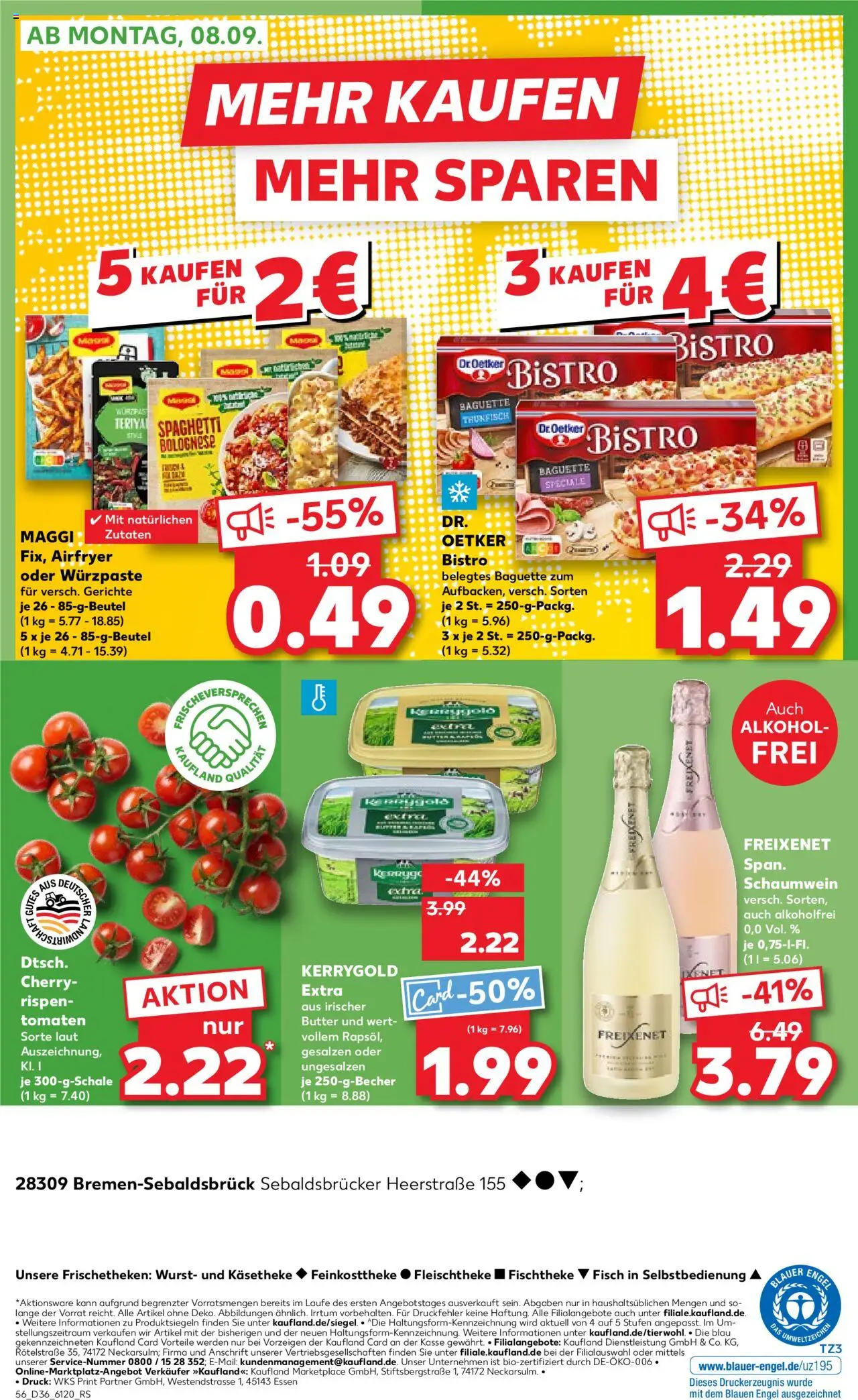 Kaufland prospekt Bremen	 - gültig ab dem 04.09.2025 | Seite: 56 | Produkte: Butter, Freixenet, Baguette, Fisch
