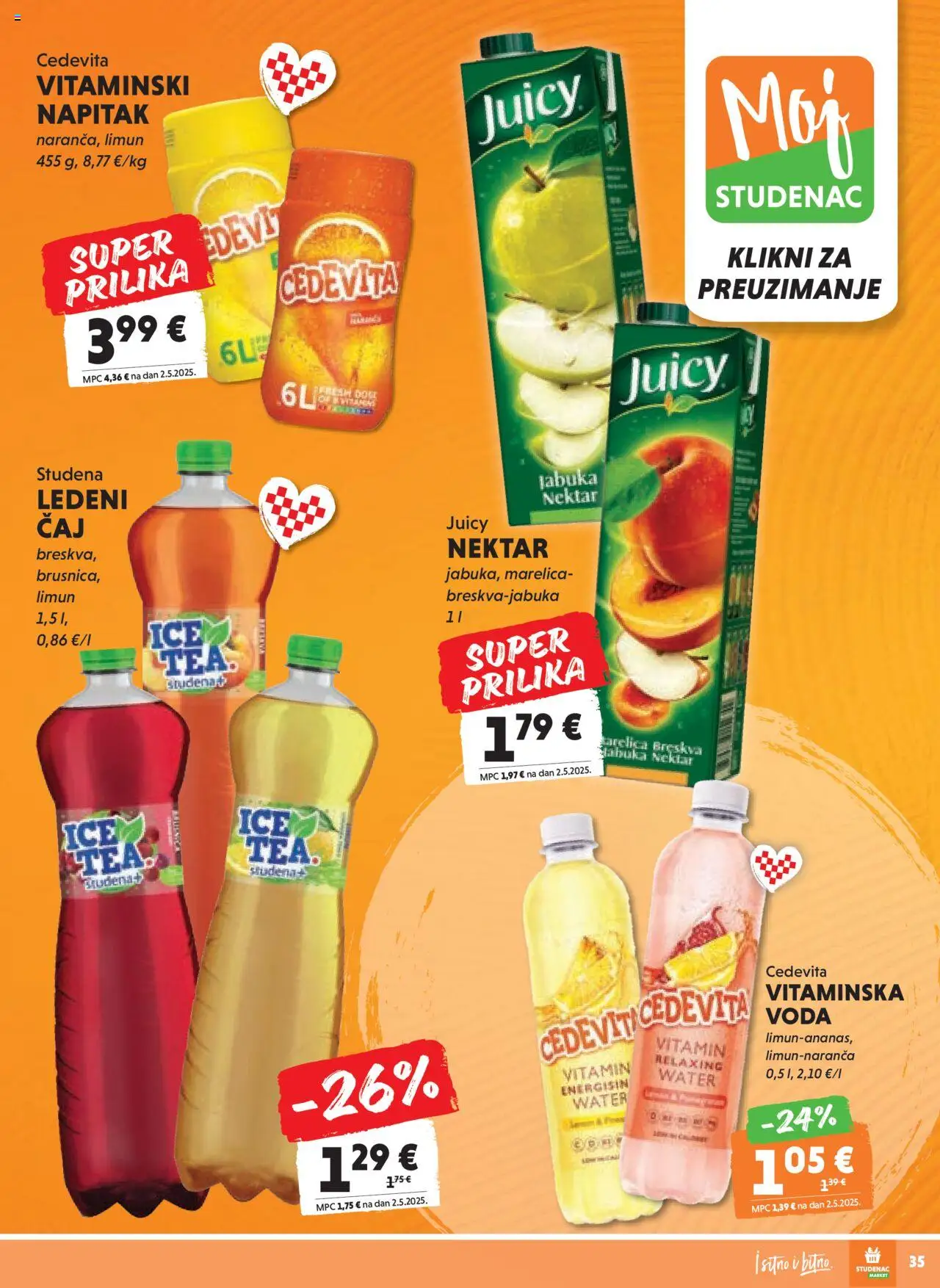 Studenac katalog | vrijedi od 13.08.2025 | Stranica: 35 | Proizvodi: Voda, Limun, Breskva, Cedevita