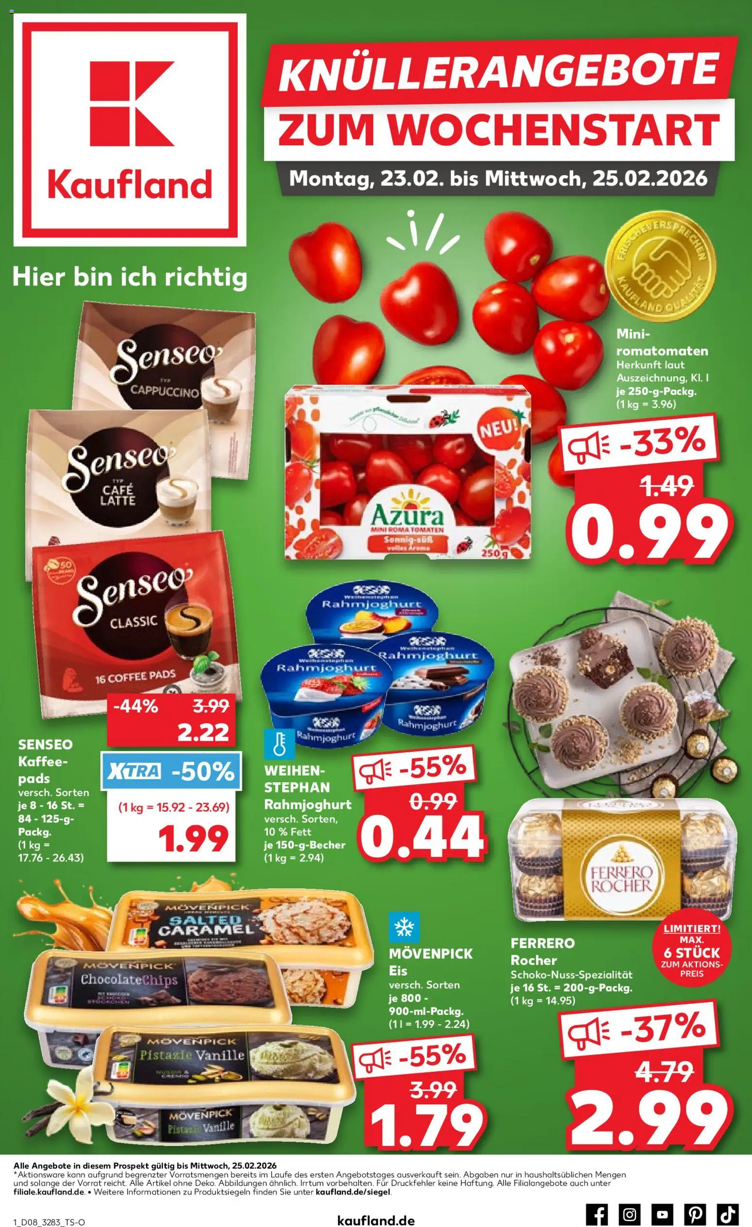 Kaufland prospekt Berlin	 – gültig ab 22.02.2026 | Seite: 1 | Produkte: Senseo, Ferrero rocher, Kaffee, Tomaten