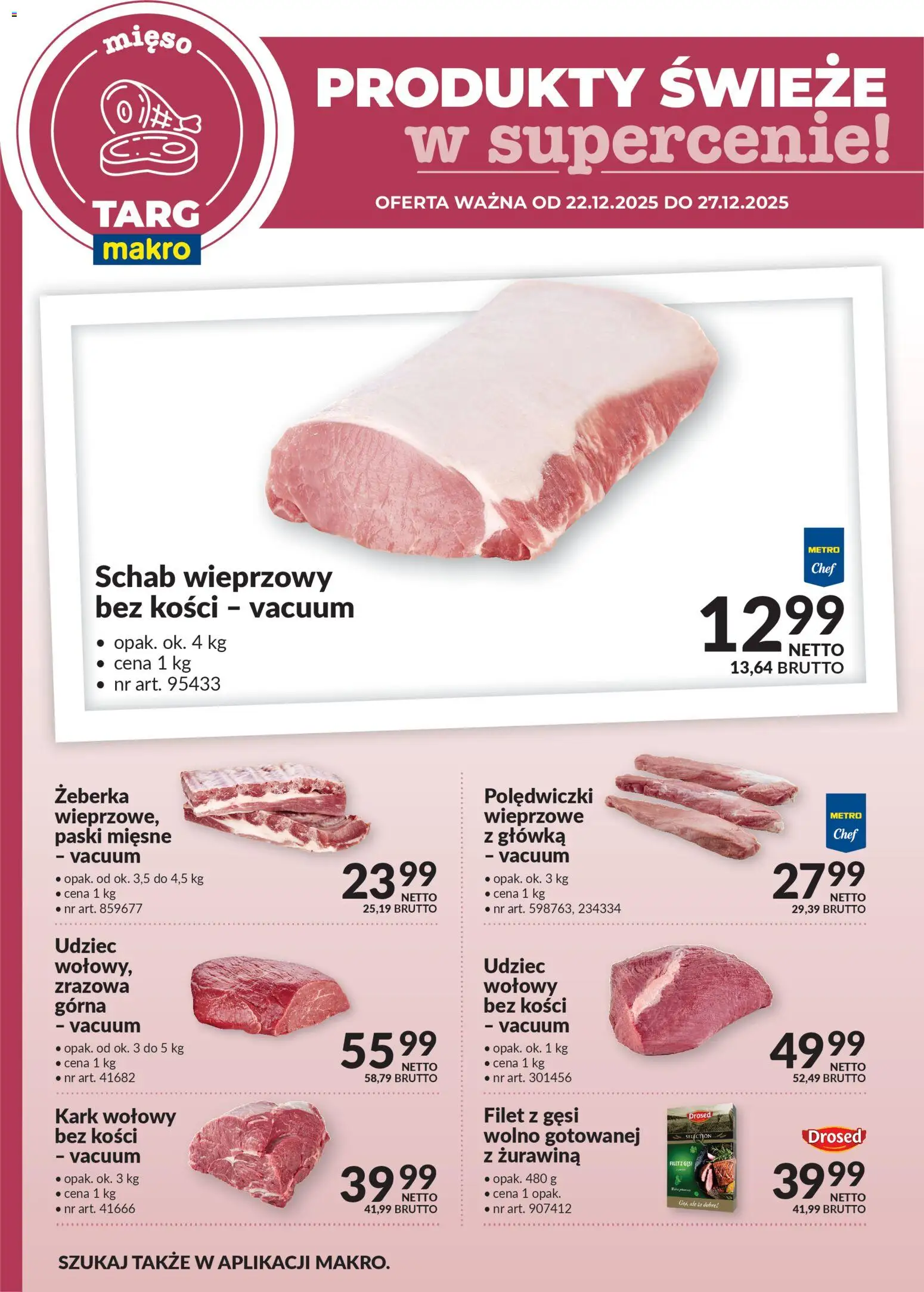 Makro Gazetka - Oferta świeża w super cenach od 22.12.2025 | Strona: 2 | Produkty: Schab, Mięso, Schab wieprzowy, Żurawina