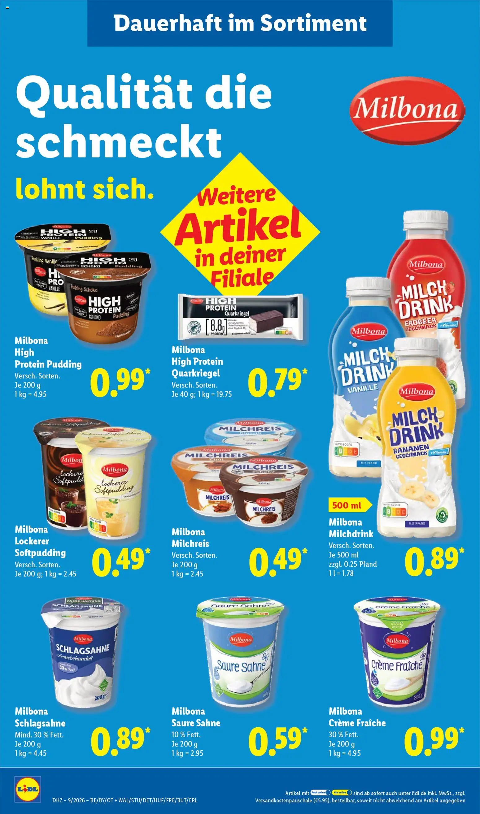 Lidl Prospekt Nagold – gültig ab 23.02.2026 | Seite: 16 | Produkte: Milch, Pudding, Creme, Sahne
