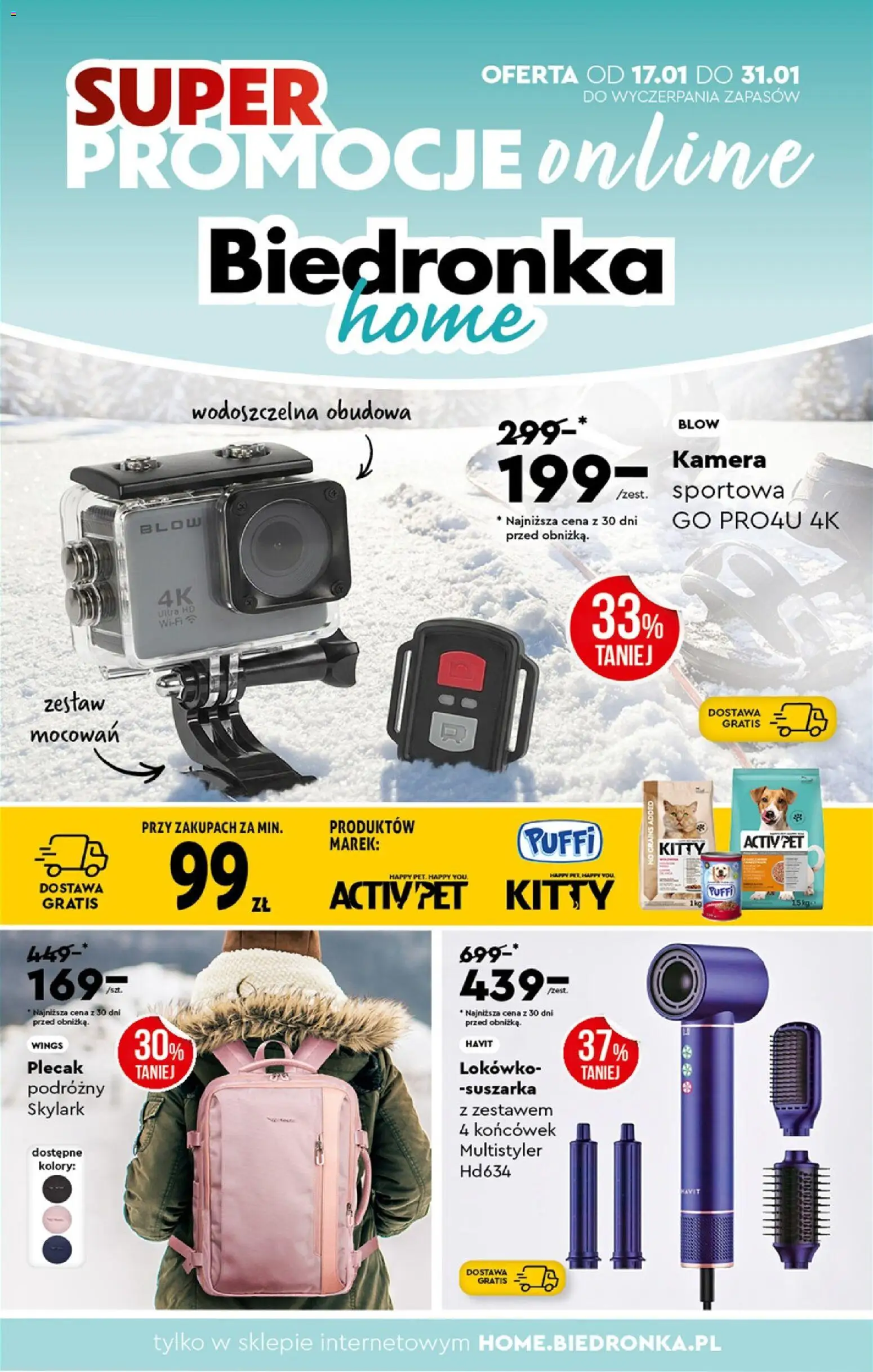 Biedronka gazetka - Home od 17.01.2026 | Strona: 1 | Produkty: Plecak, Suszarka