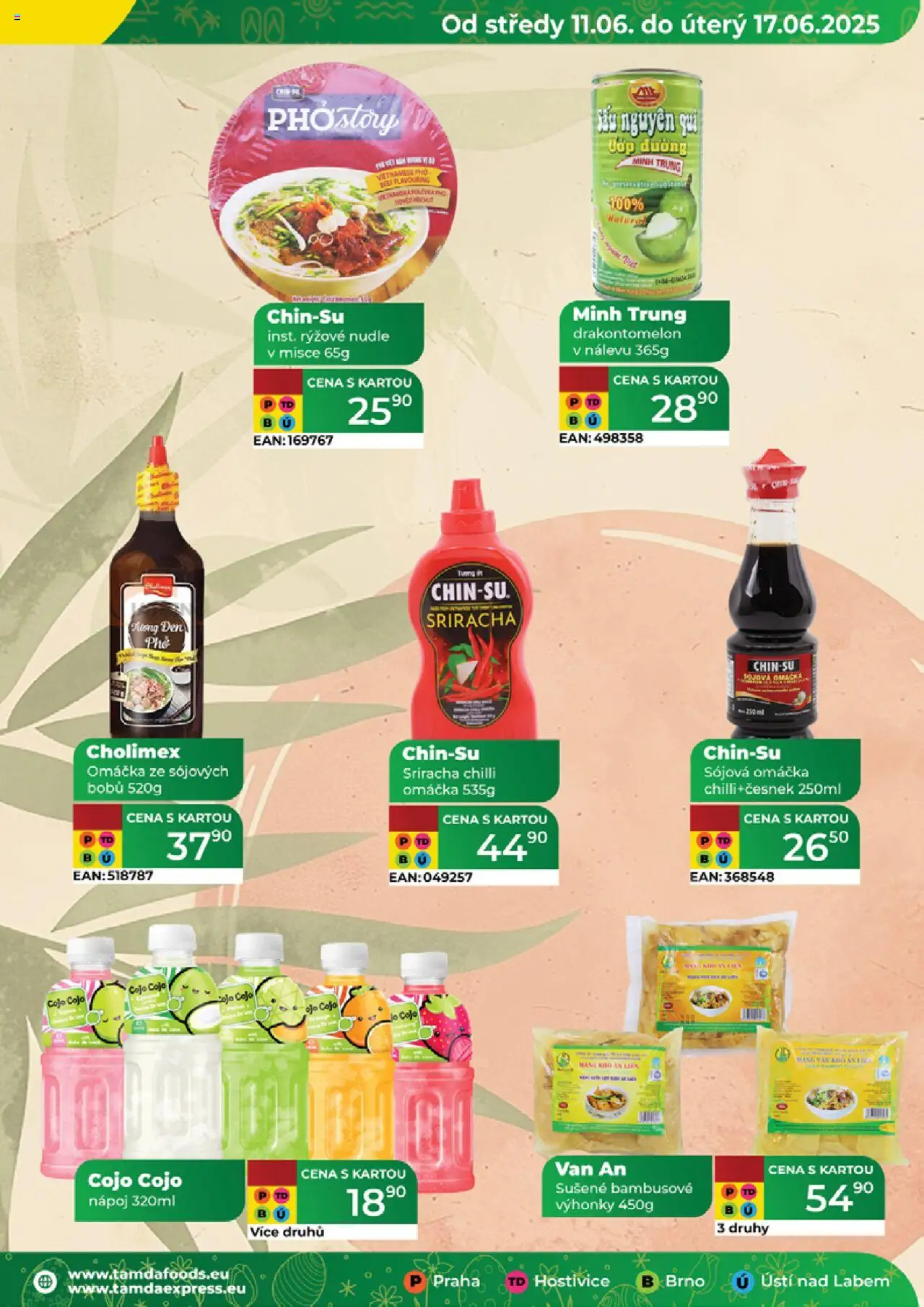 Tamda Foods leták od 11.06.2025 | Strana: 55 | Produkty: Bambusové výhonky, Sriracha, Sójová omáčka, Nudle