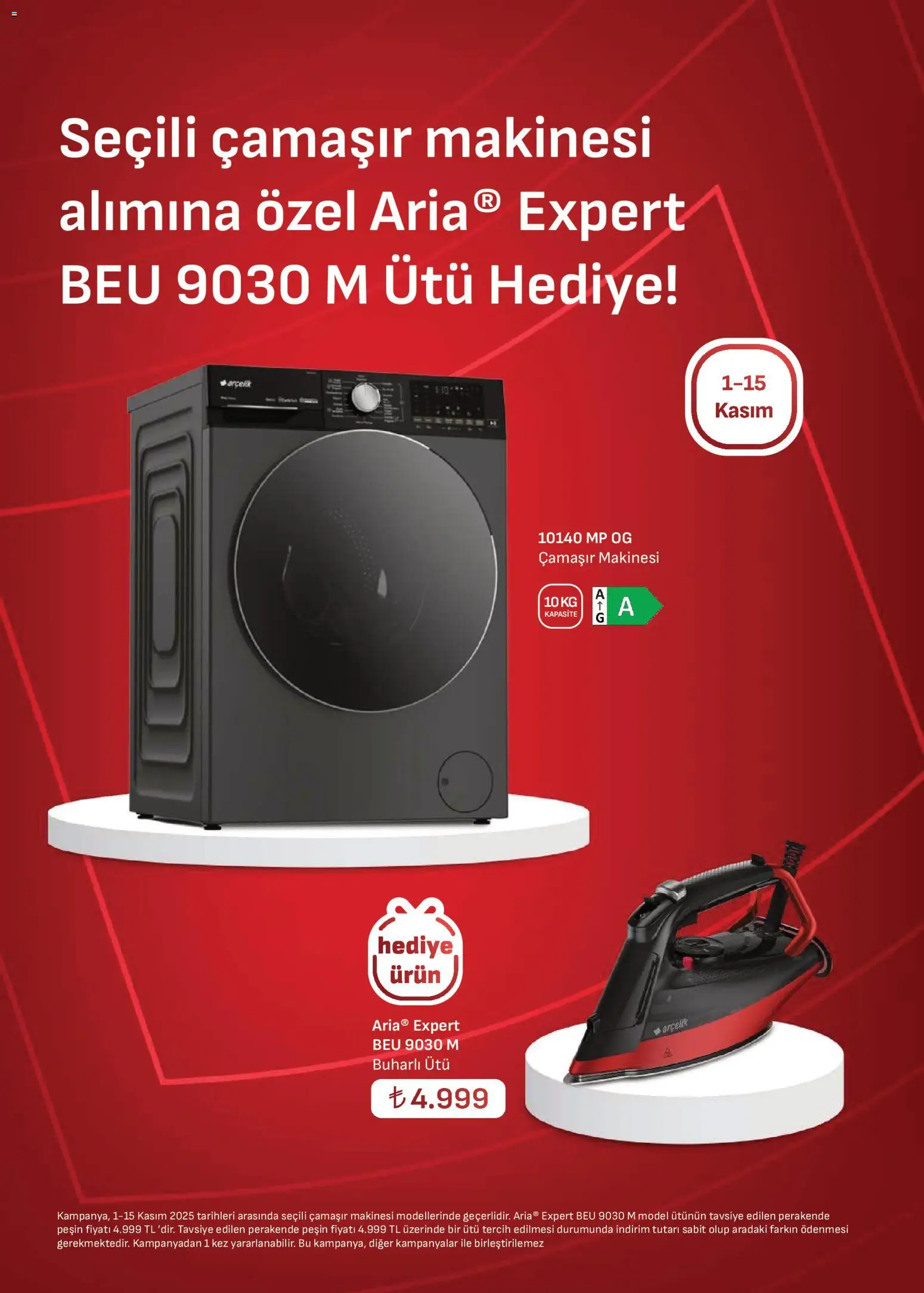 Arçelik Katalog - 01.11.2025 tarihinden itibaren geçerlidir | Sayfa: 24 | Ürünler: Çamaşır makinesi, Ütü