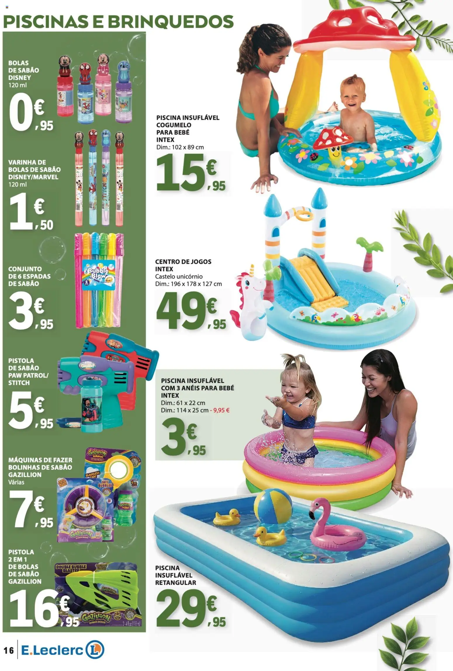 E.Leclerc Especial Ar Livre │ válido de 28.04.2026 | Página: 16 | Produtos: Piscina, Jogos, Piscinas, Sabão