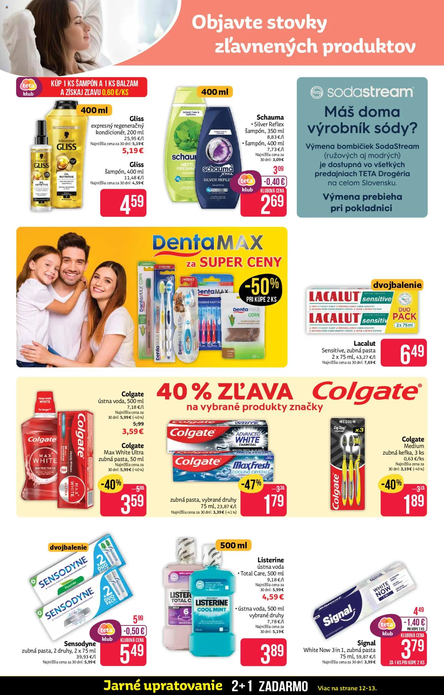 Nové Teta drogerie akcie – leták je platný od 30.03.2026 | Strana: 8 | Produkty: Šampón, Zubná pasta, Ústna voda, Voda