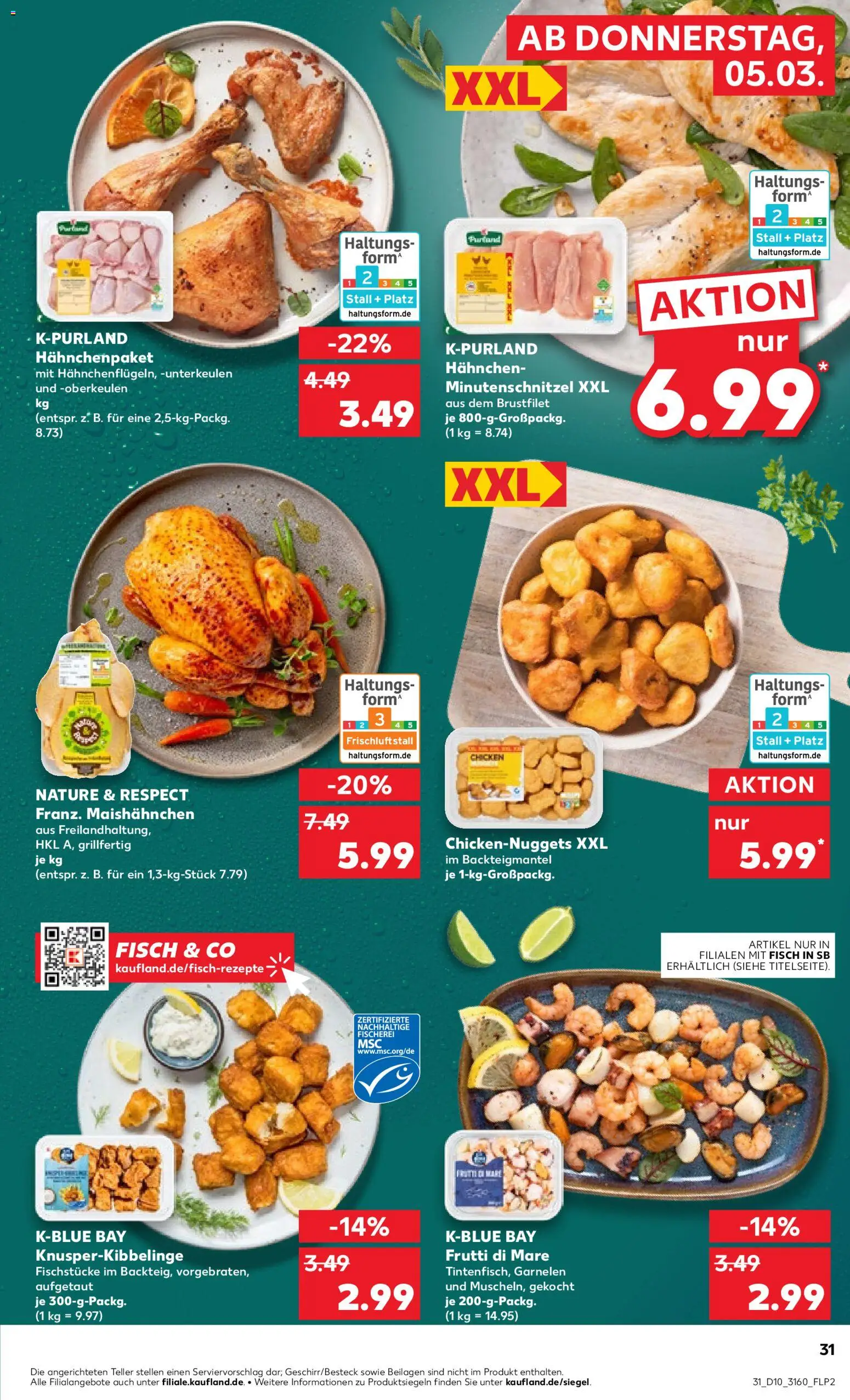Kaufland prospekt Frankfurt (Oder)	 – gültig ab 05.03.2026 | Seite: 31 | Produkte: Hahnchen, Garnelen, Fisch