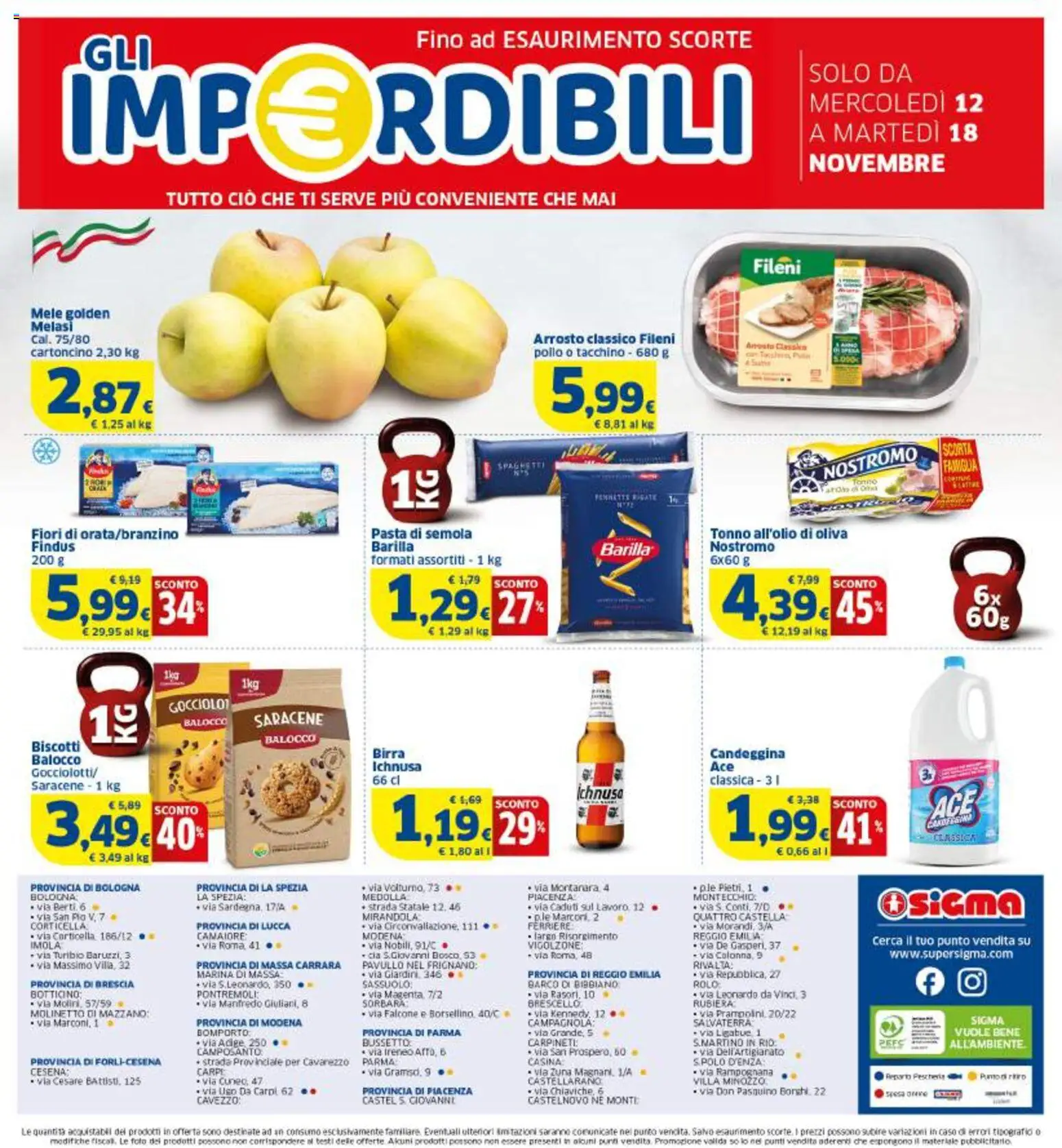 Volantino SIGMA del 06.11.2025 | Pagina: 20 | Prodotti: Pollo, Mele, Pasta, Tonno