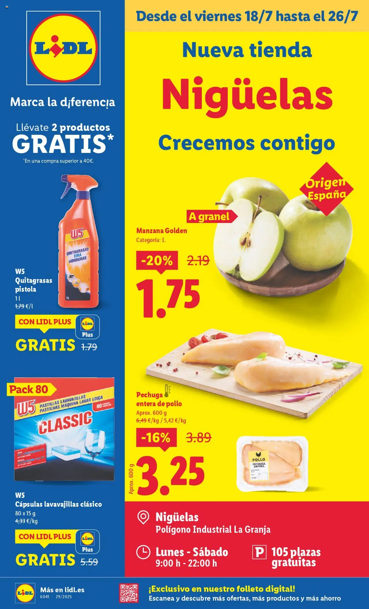 Lidl folleto │ válido desde el 18.07.2025 | Página: 1 | Productos: Pastillas lavavajillas, Manzana, Apple, Lavavajillas