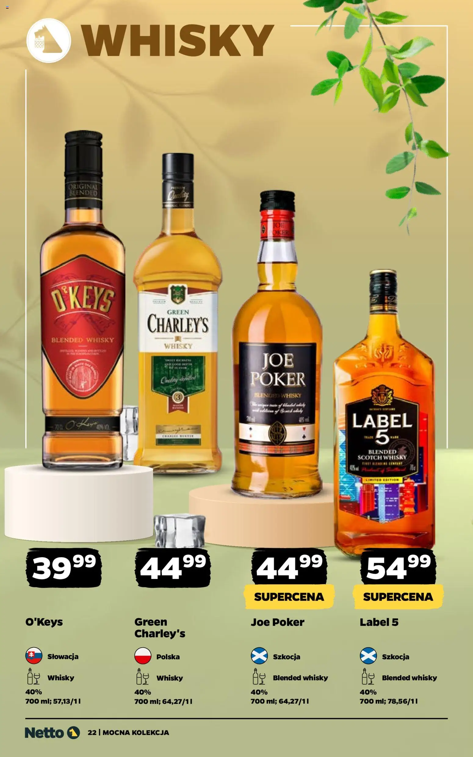 Netto gazetka - Alkohole mocne od 16.03.2026 | Strona: 22 | Produkty: Whisky