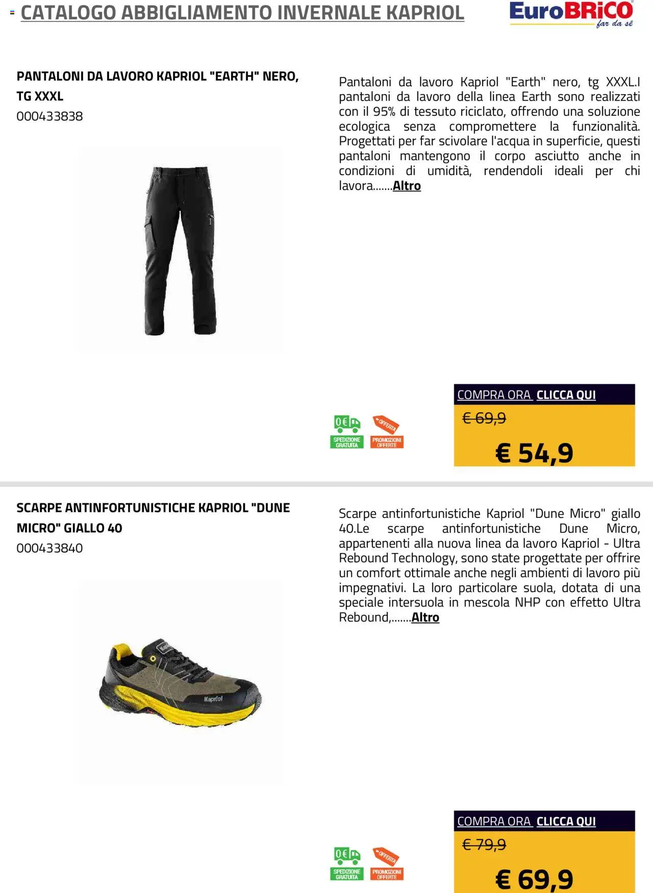 Volantino Eurobrico del 23.07.2025 | Pagina: 28 | Prodotti: Pantaloni, Scarpe