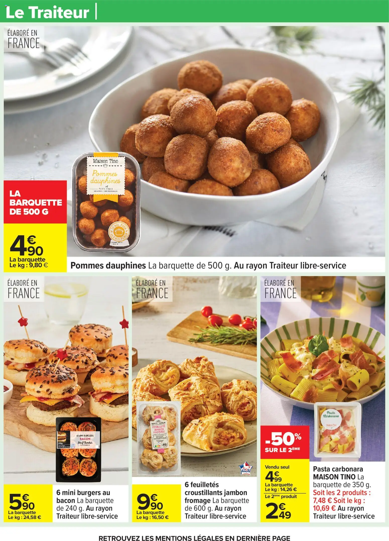 {H1} | Page: 13 | Produits: Fromage, Jambon, Pommes, Mini burgers