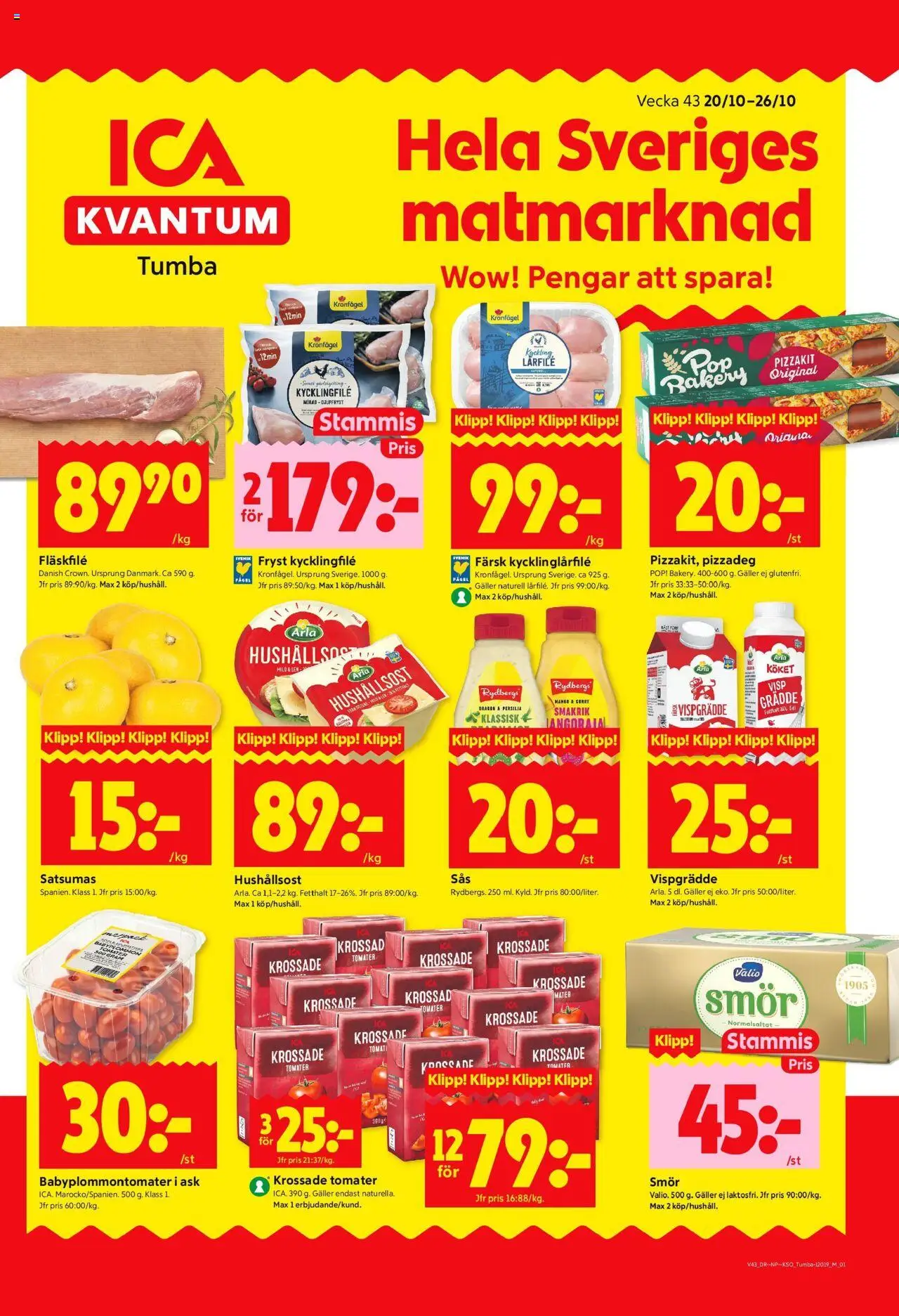ICA Kvantum reklamblad aktuell från 20.10.2025 | Sida: 1 | Produkter: Visp, Tomater, Pizzakit, Mango