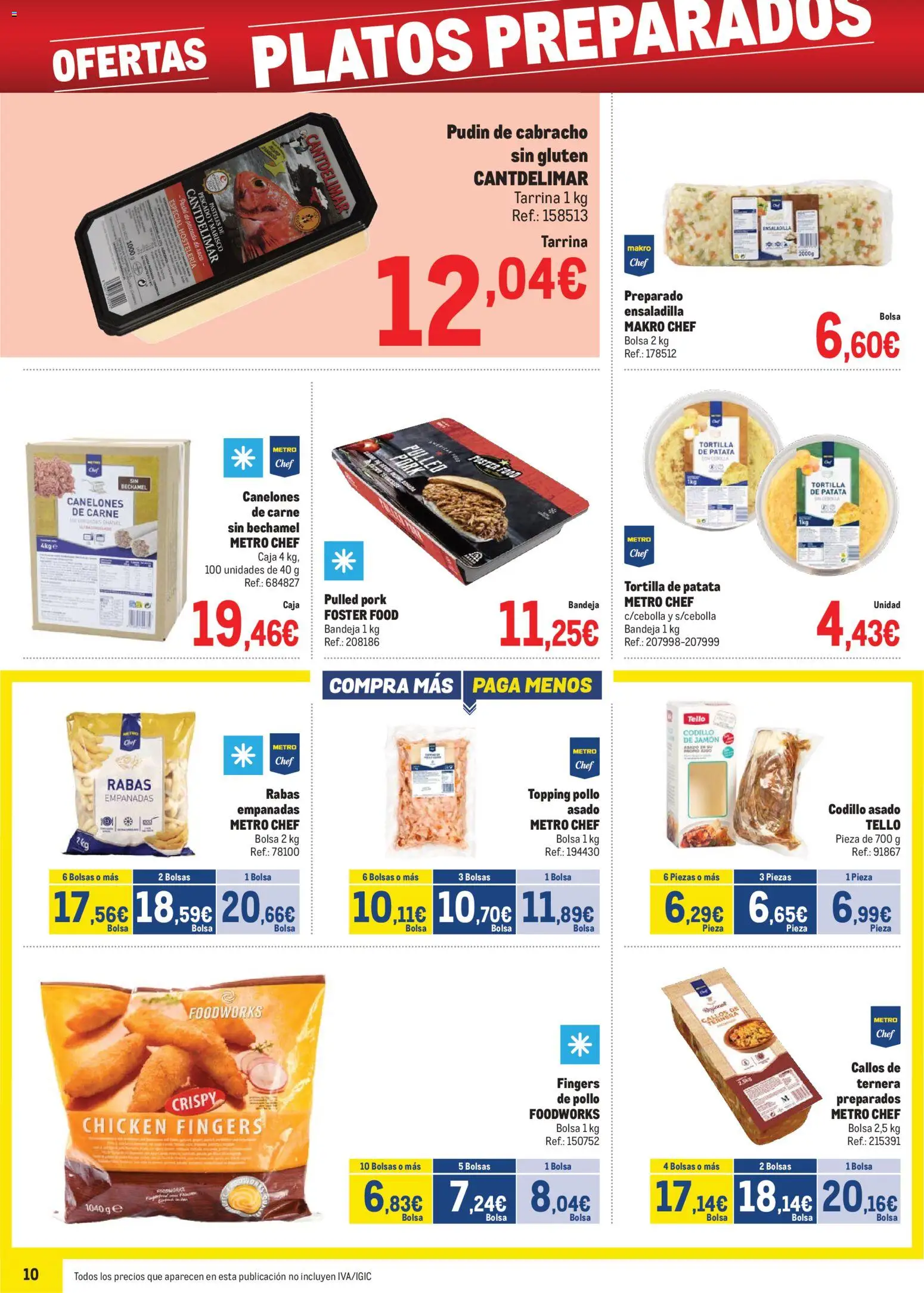 Makro - Precios Levante │ válido desde el 03.11.2025 | Página: 10 | Productos: Bolsa, Bandeja, Caja, Canelones