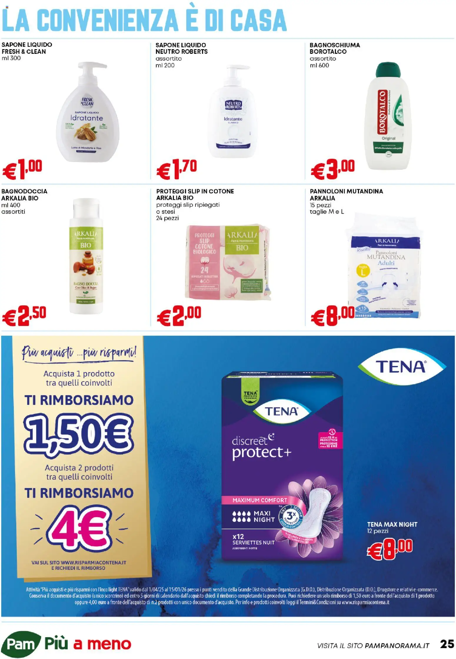 Volantino PAM del 06.11.2025 | Pagina: 25 | Prodotti: Sapone, Bagnoschiuma, Proteggi slip, Bagno