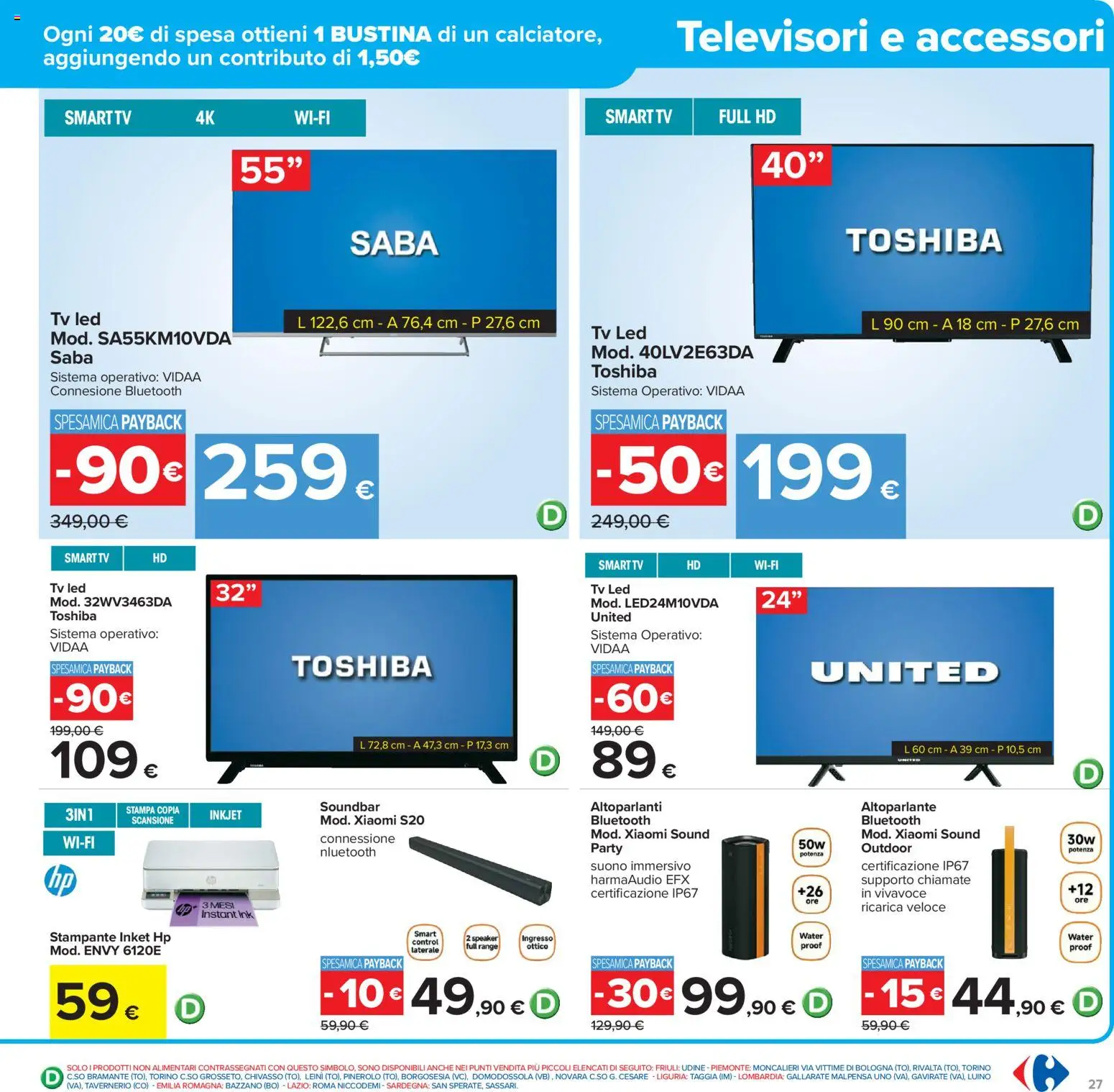 Volantino Carrefour del 02.12.2025 | Pagina: 27 | Prodotti: Altoparlante, Soundbar, Stampante, Stampa