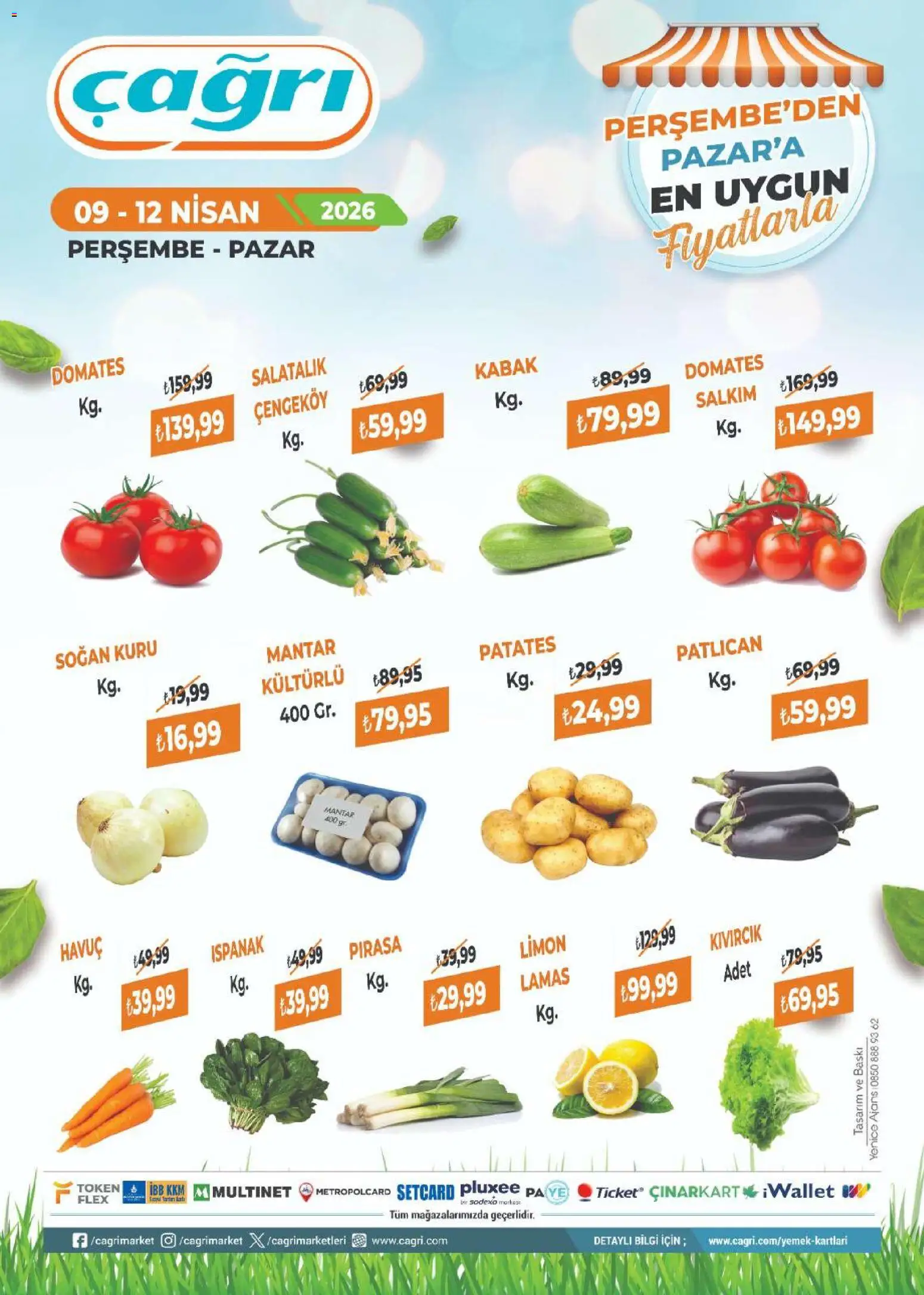 Çağrı Market - Manav Katalog - 09.04.2026 tarihinden itibaren geçerlidir | Sayfa: 1 | Ürünler: Baskı, Kabak, Havuç, Limon