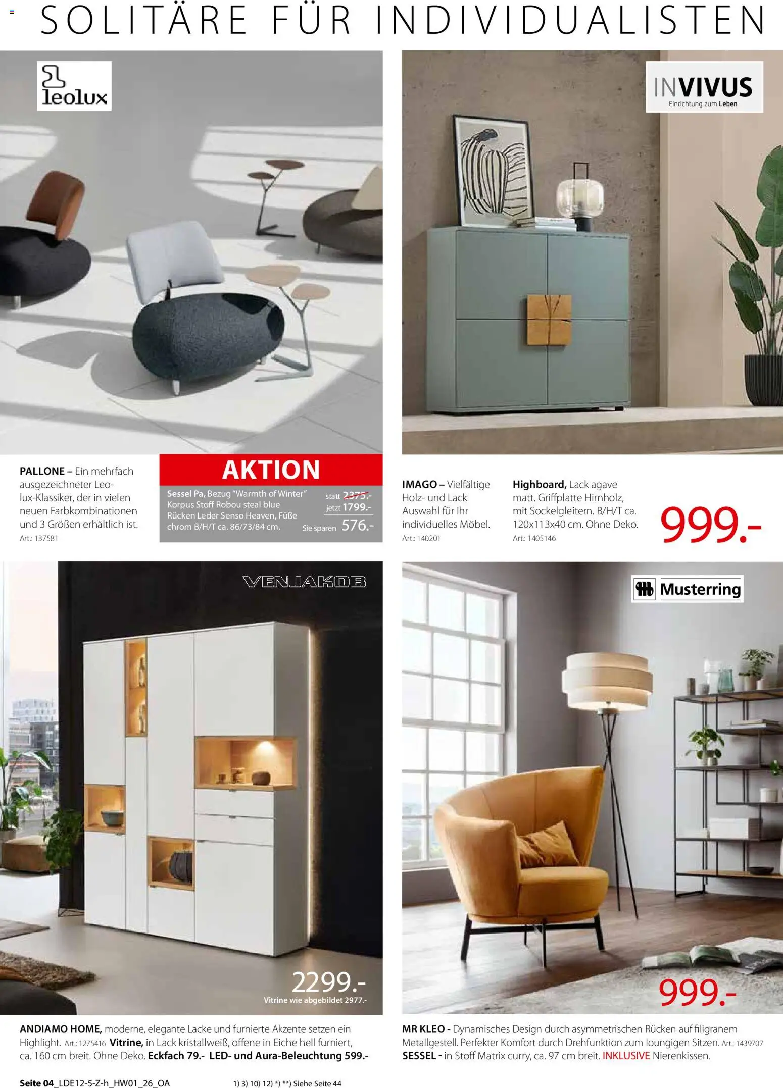 Zurbrüggen  Hochwert-Spezial – gültig ab 29.12.2025 | Seite: 8 | Produkte: Vitrine, Sessel