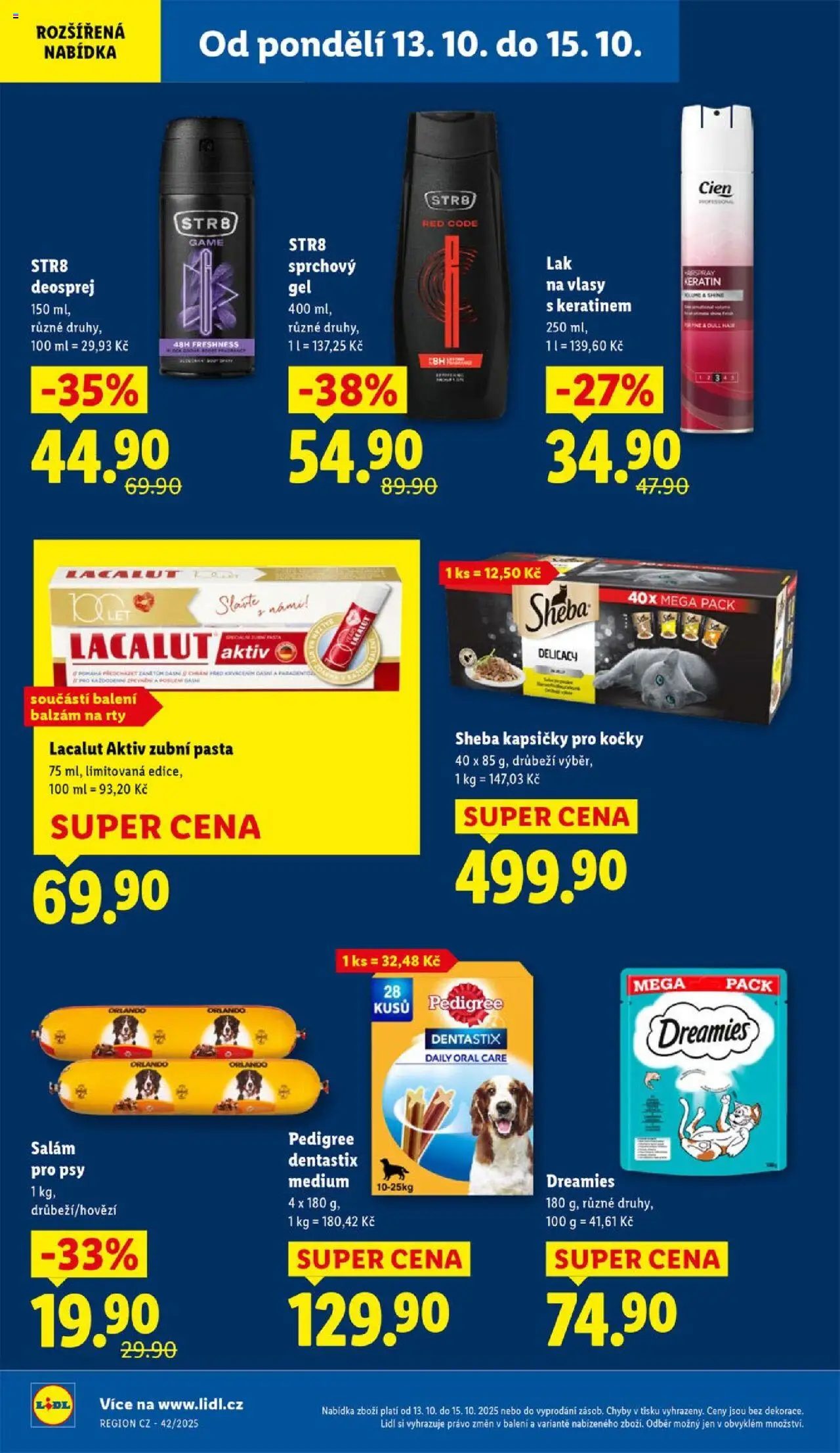 Lidl leták od 13.10.2025 | Strana: 24 | Produkty: Zubní pasta, Sheba, Lacalut Aktiv, Lak na vlasy