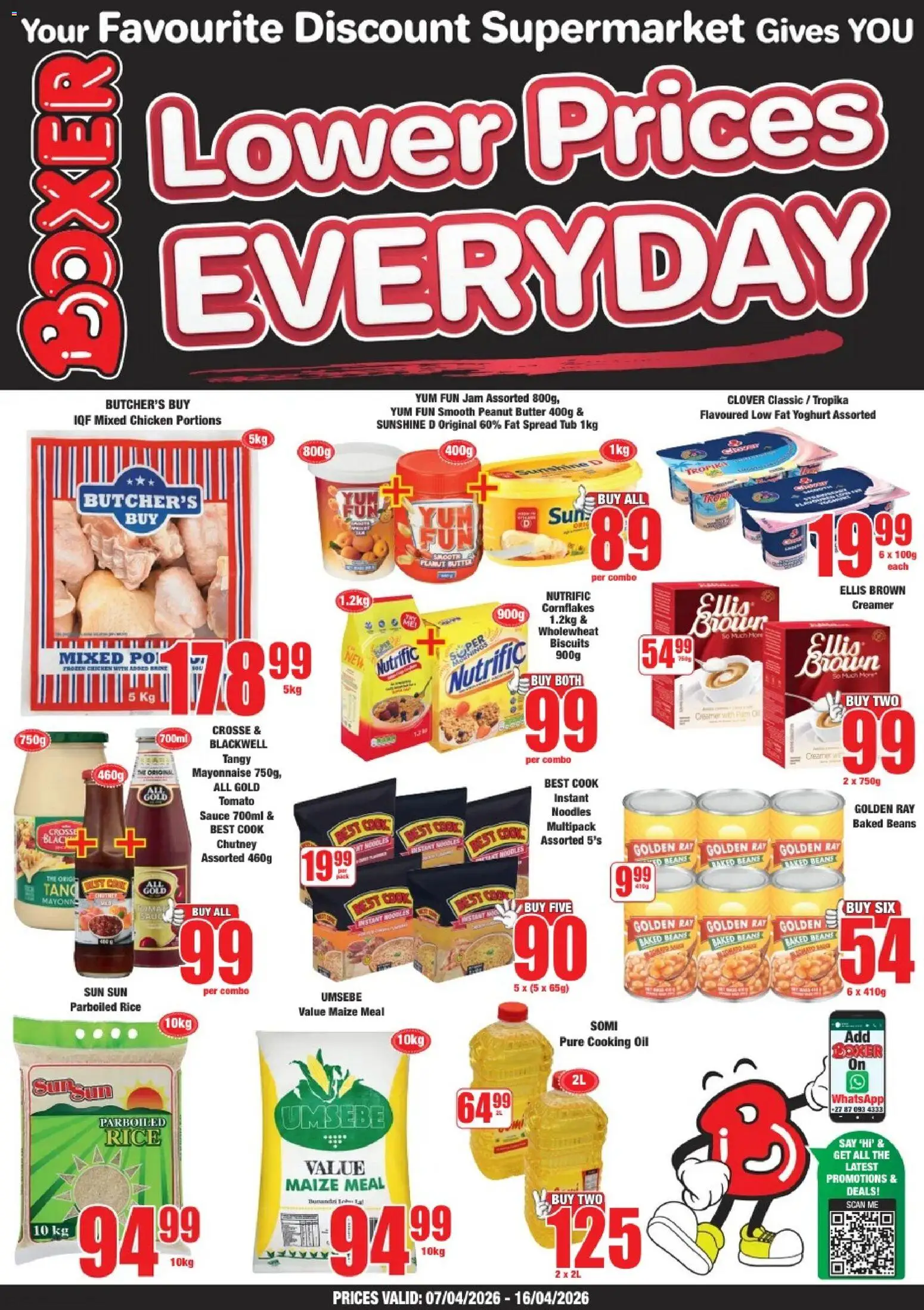 New Boxer catalogue – valid from 07.04.2026 | Page: 1 | Products: Jam, Maize meal, Oil, Mayonnaise