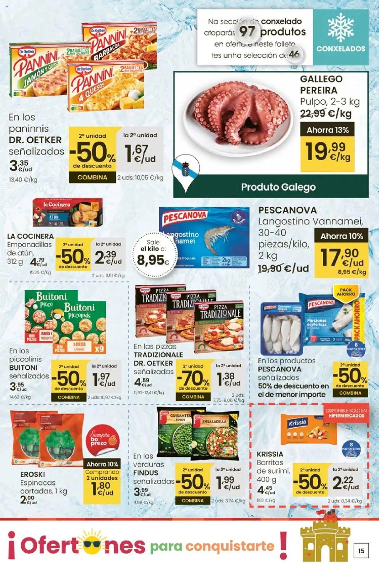 Eroski - Ofertons para conquistarte │ válido desde el 14.08.2025 | Página: 15 | Productos: Ensaladilla, Jamón, Barbacoa, Langostino