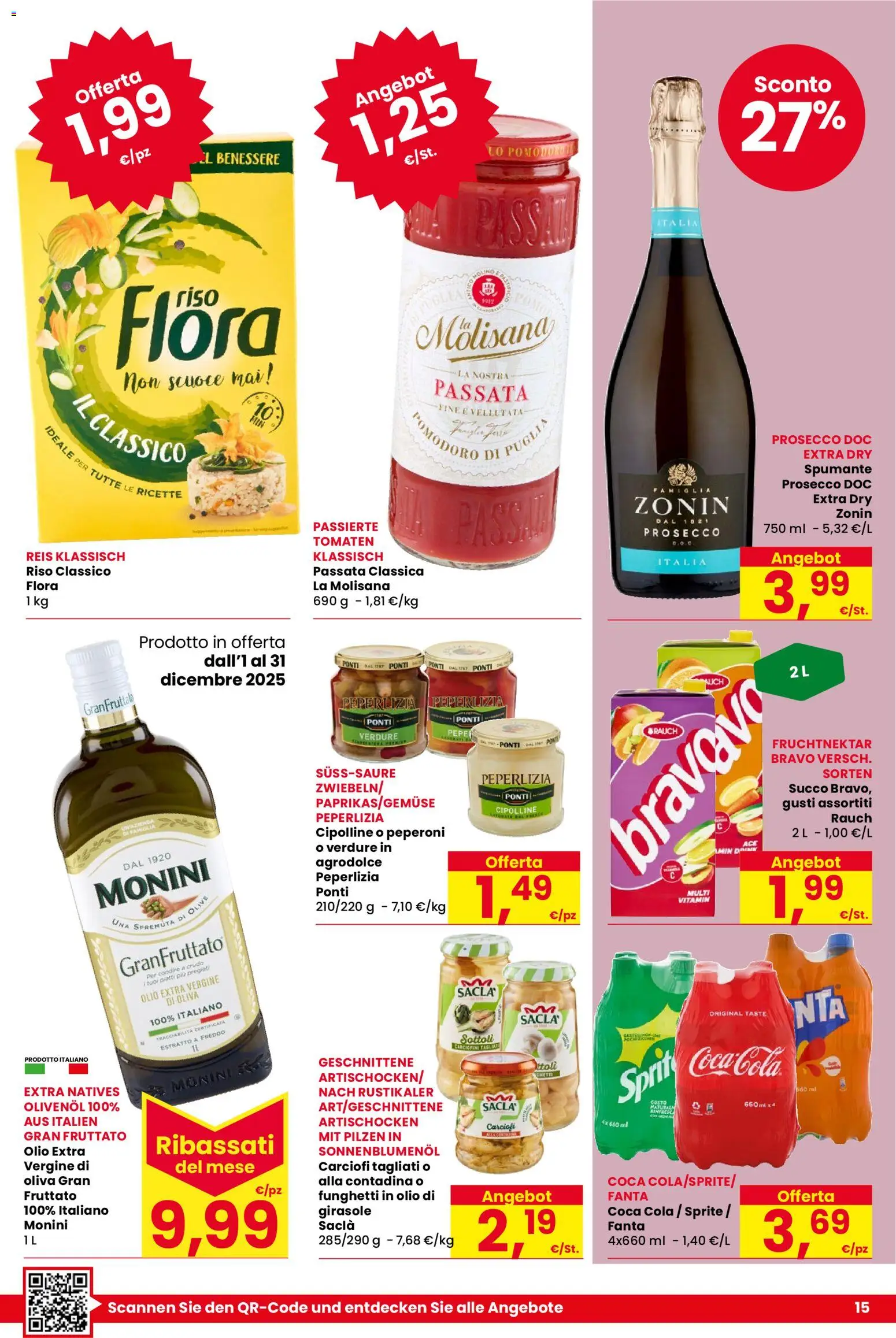 Volantino Despar del 04.12.2025 | Pagina: 15 | Prodotti: Prosecco, Verdure, Carciofi, Olio extra vergine