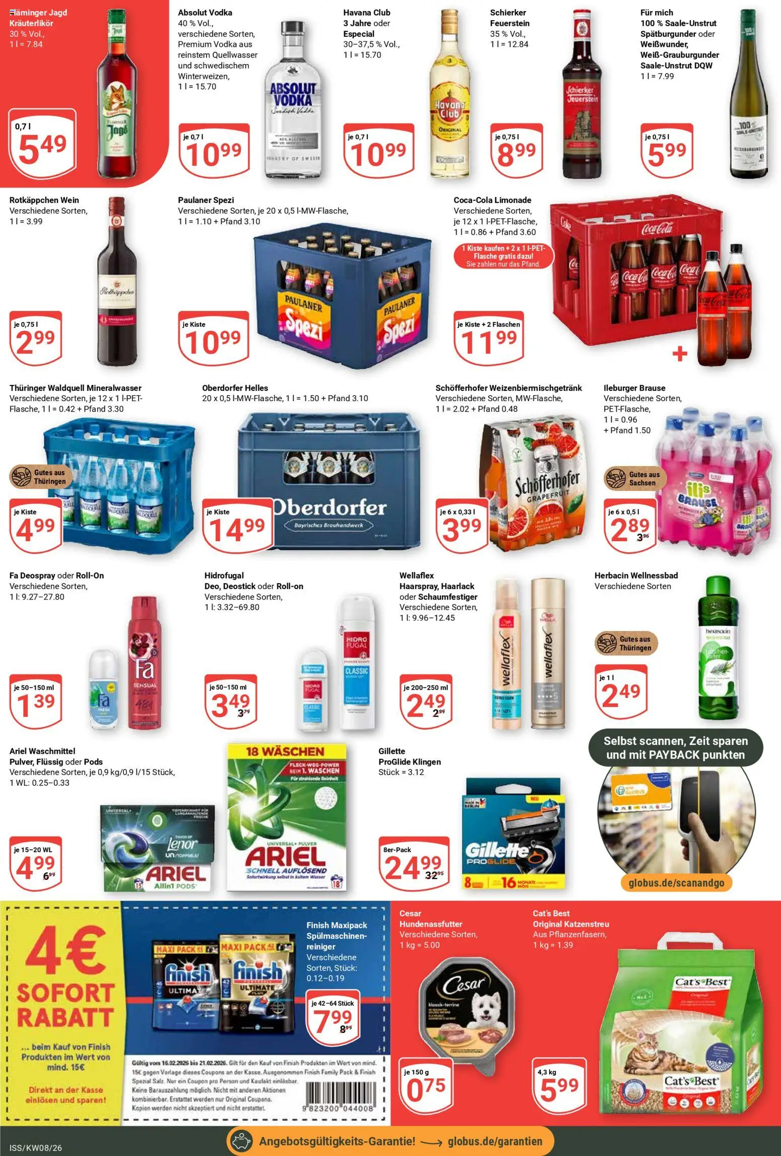 Globus Prospekt 	 – gültig ab 16.02.2026 | Seite: 3 | Produkte: Ariel, Paulaner spezi, Vodka, Paulaner