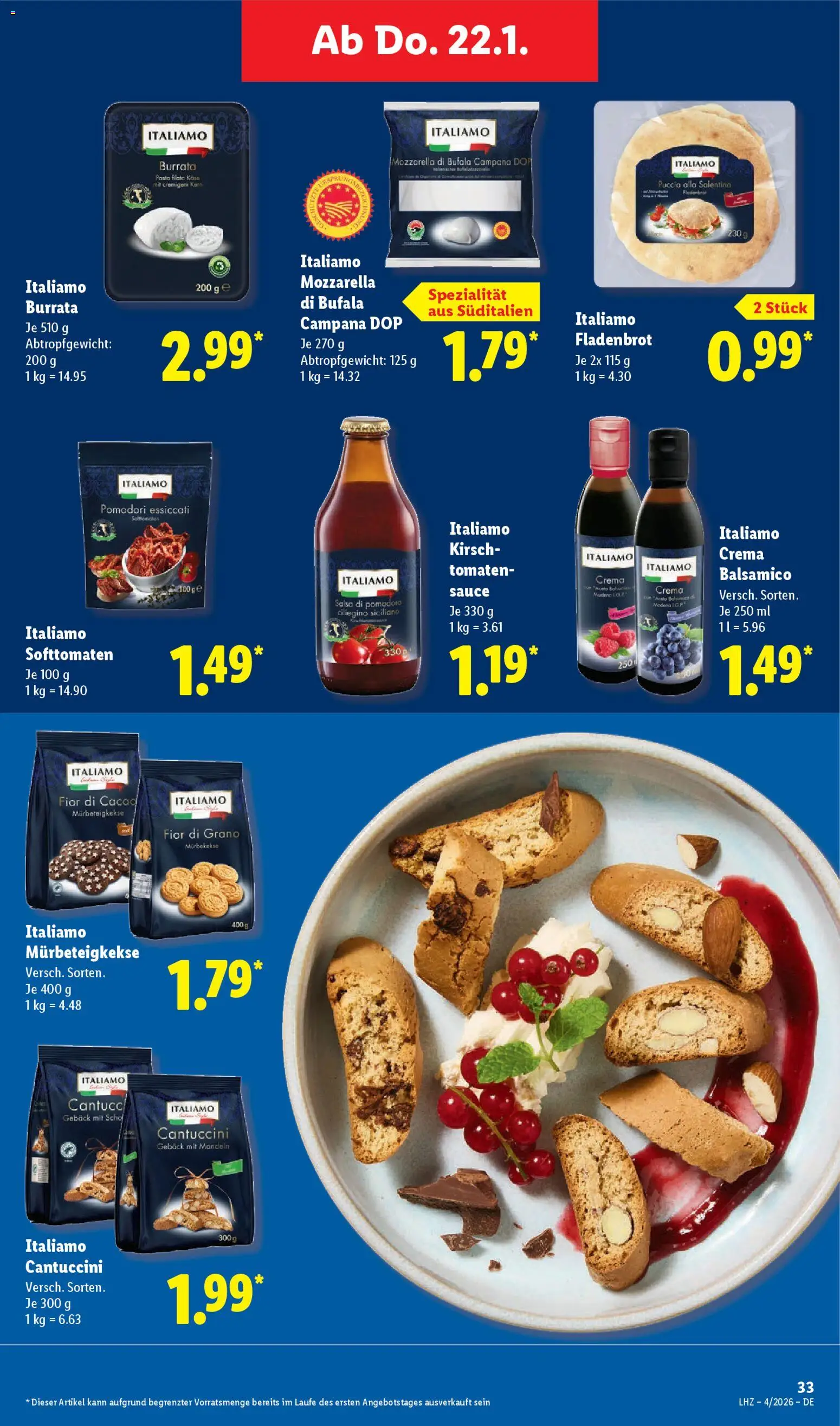Lidl Prospekt München – gültig ab 19.01.2026 | Seite: 47 | Produkte: Balsamico, Tomaten, Mandeln, Burrata