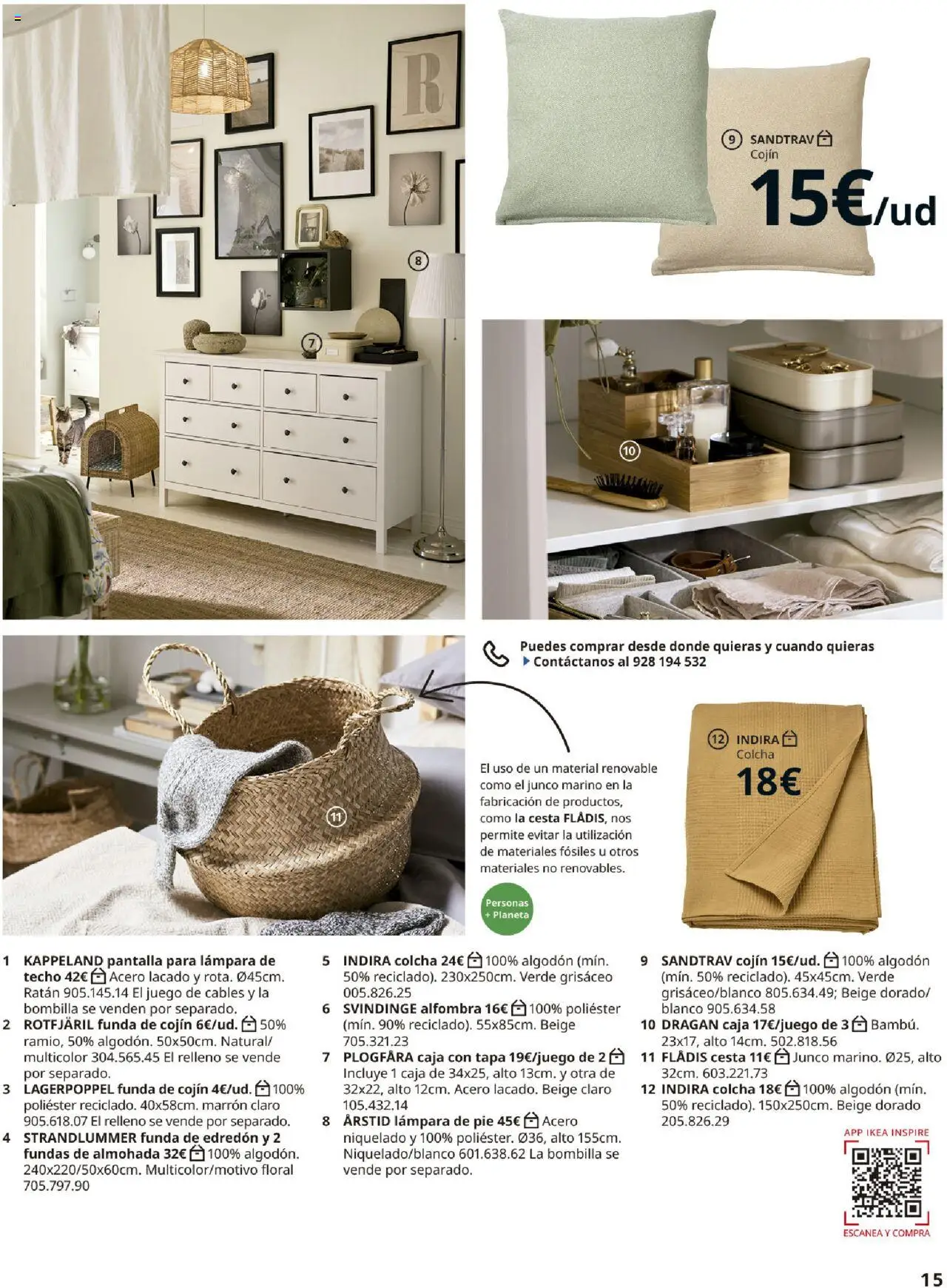 Catálogo IKEA Accesorios y decoración │ válido desde el 04.02.2025 | Página: 15 | Productos: Funda, Almohada, Cesta, Alfombra