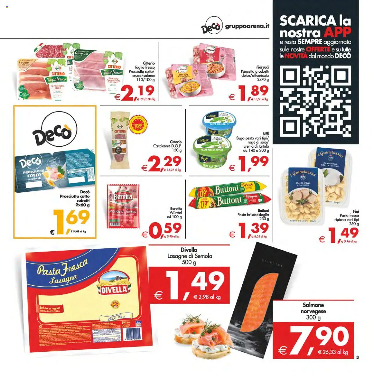 Volantino Decò del 12.08.2025 | Pagina: 3 | Prodotti: Tartufo, Teglia, Prosciutto, Ricotta