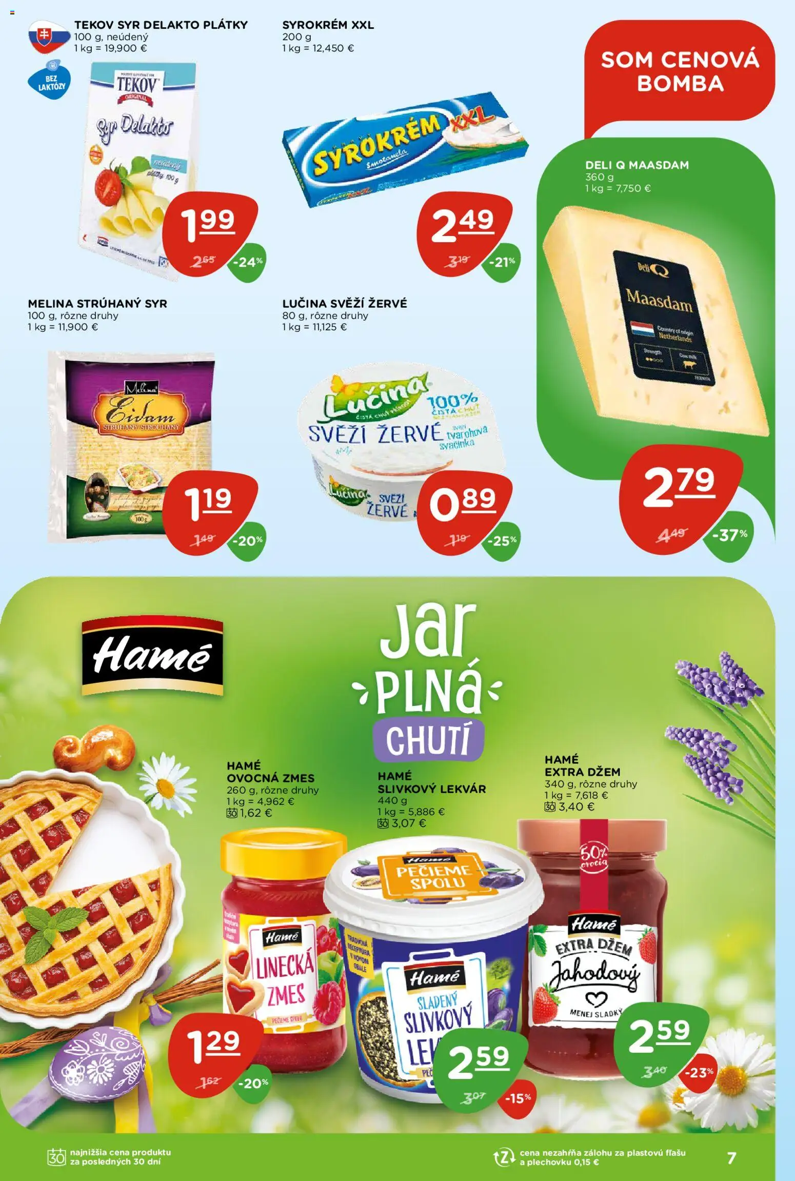 Nové Terno akcie – leták je platný od 26.03.2026 | Strana: 7 | Produkty: Syr
